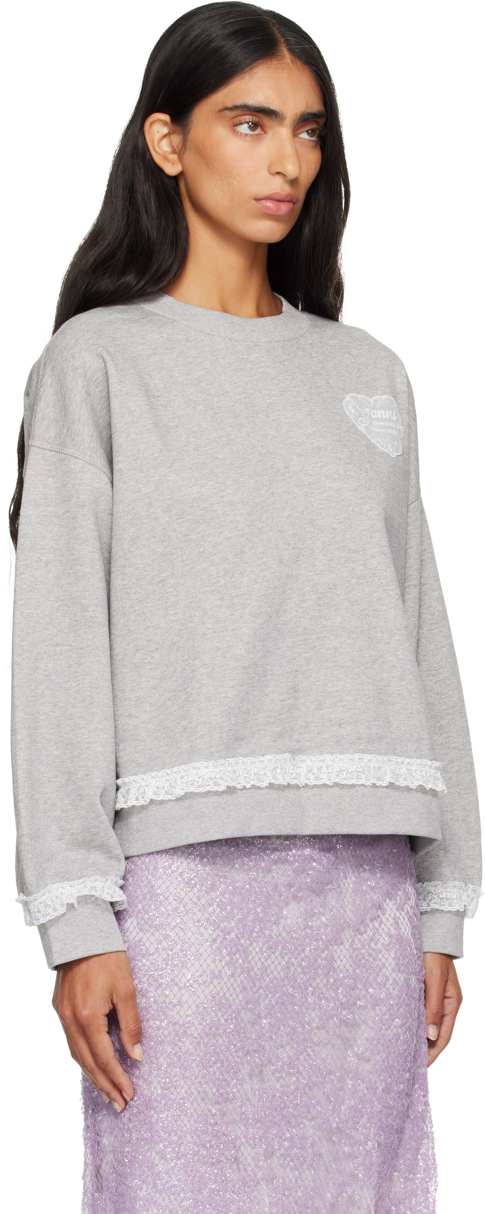 GANNI - Pull molletonné gris - Isoli