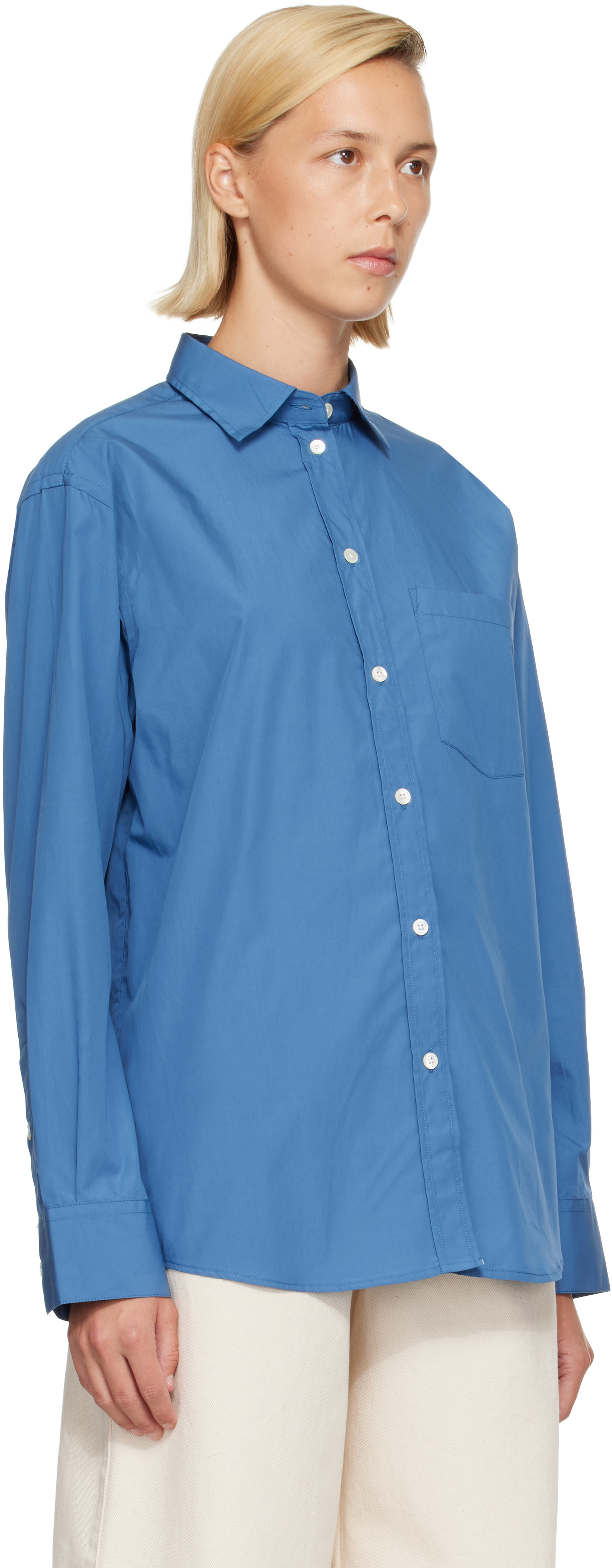 Róhe - Chemise bleue à coupe classique
