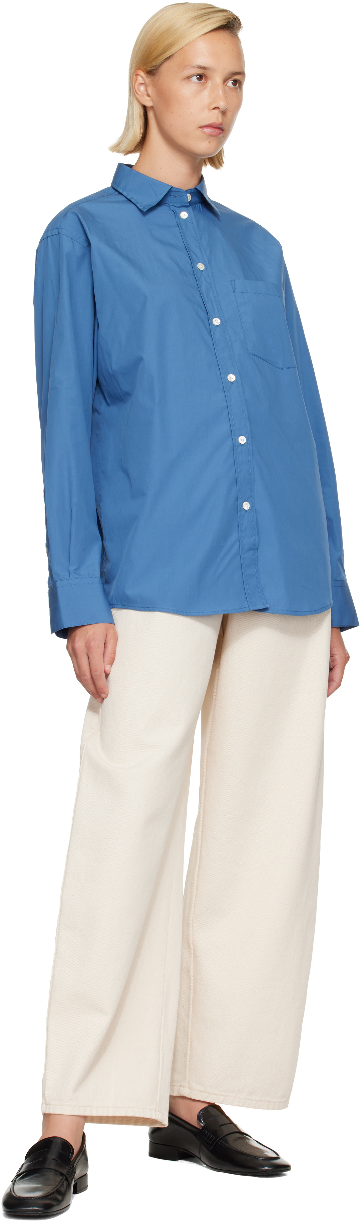 Róhe - Chemise bleue à coupe classique