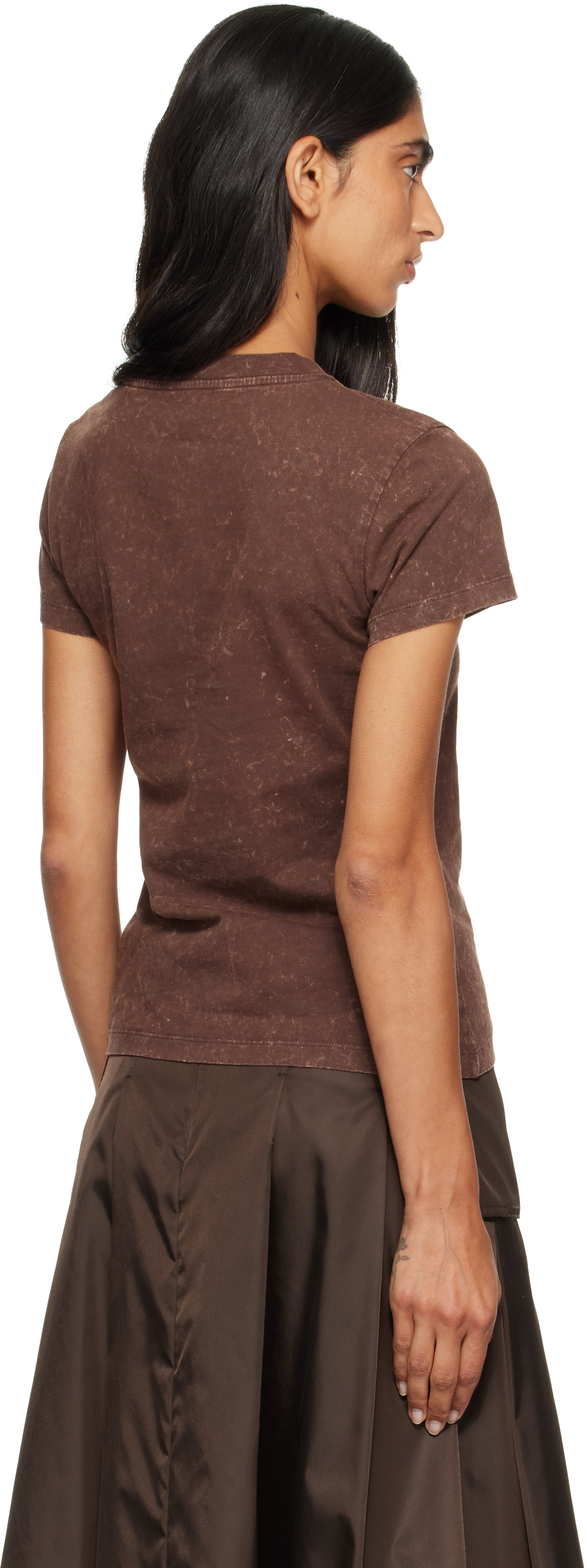 GANNI: Brown Future Jersey Banana T-shirt | SSENSE