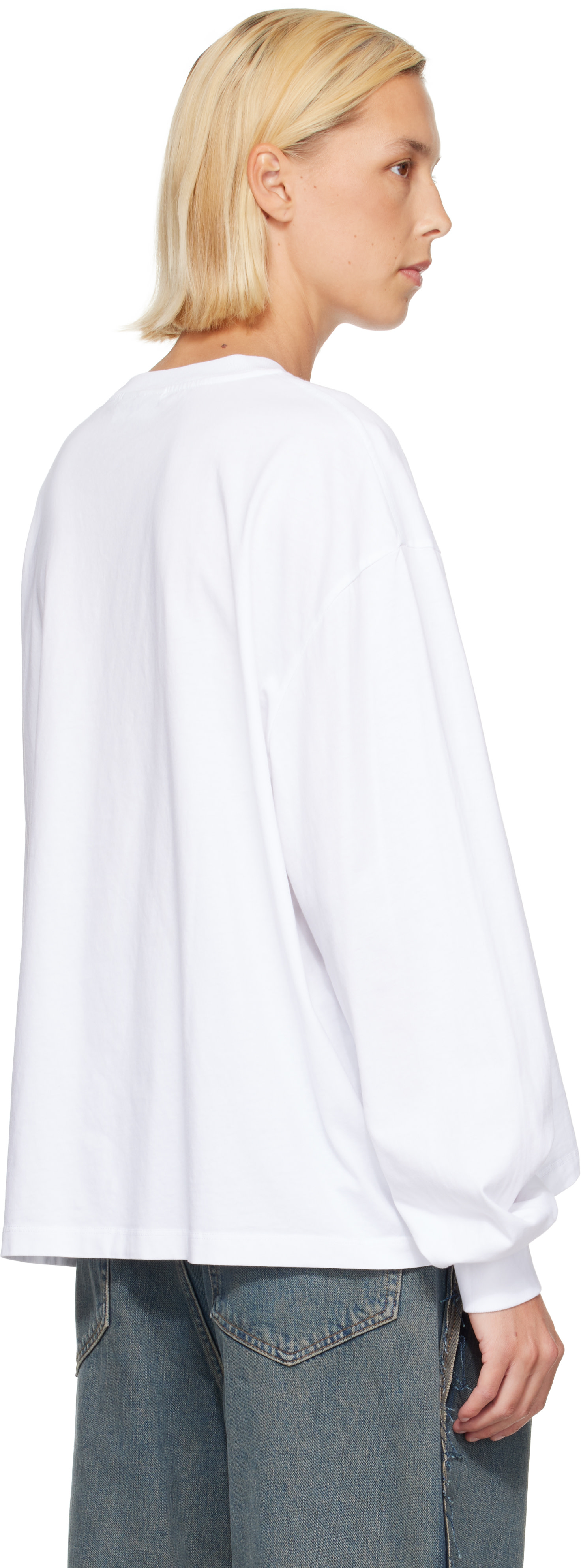 GANNI: White Long Sleeve Strawberry T-shirt | SSENSE