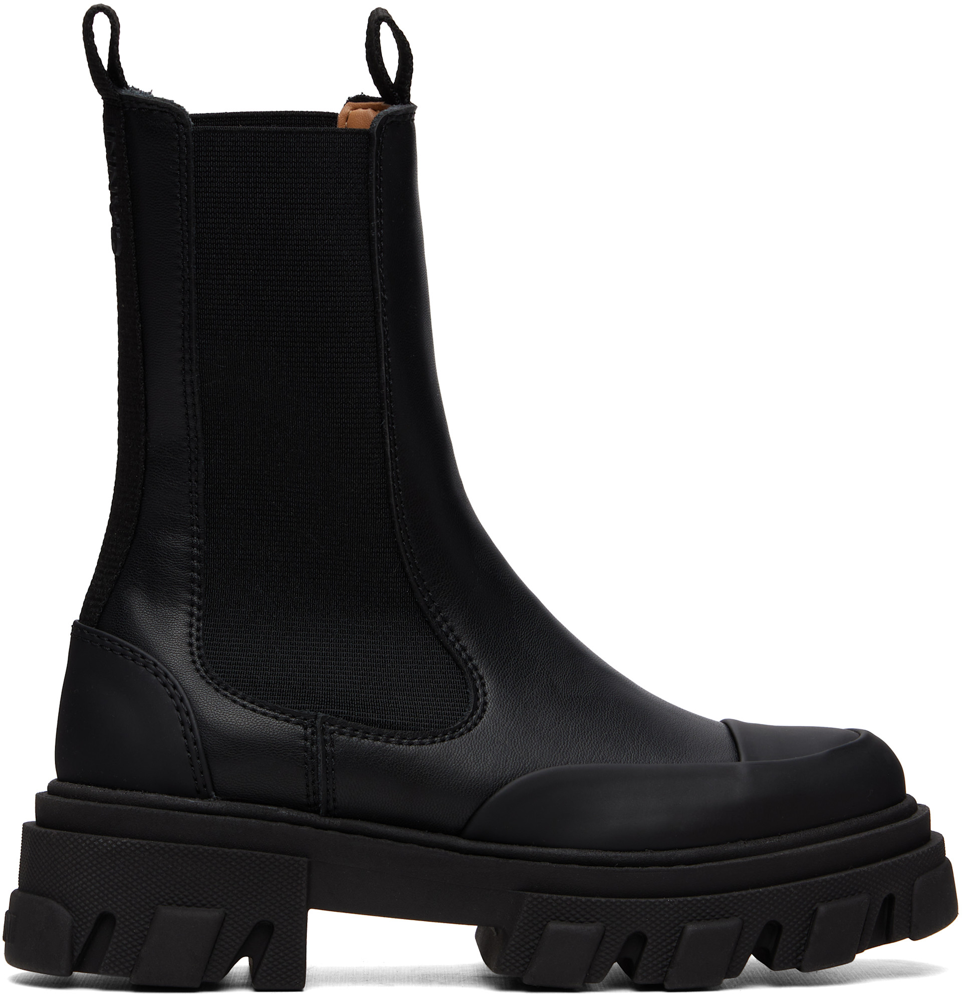 GANNI サイドゴアブーツ ブラック GANNI: Black Mid Chelsea Boots | SSENSE