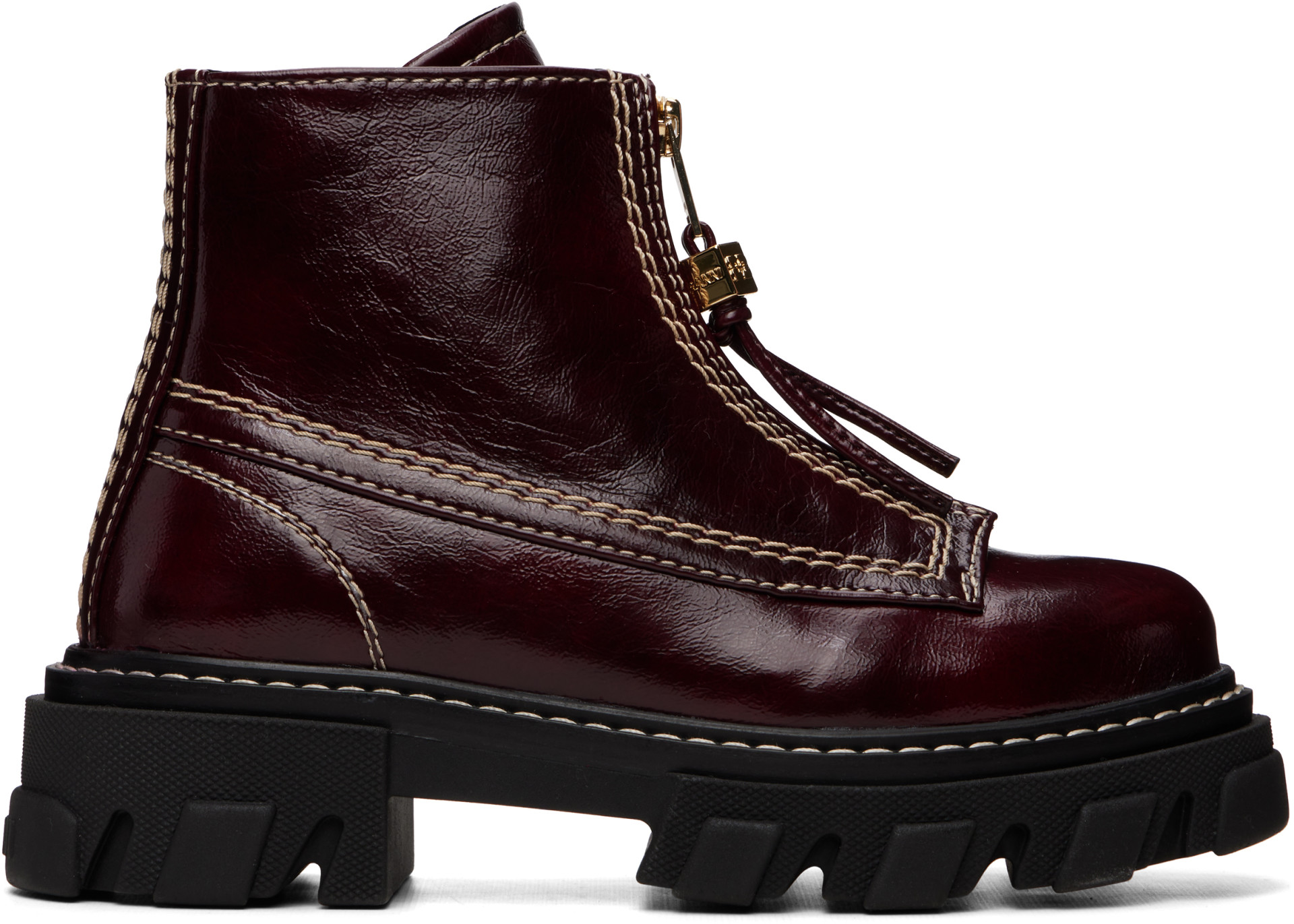 GANNI - Bottes bourgogne à crampons