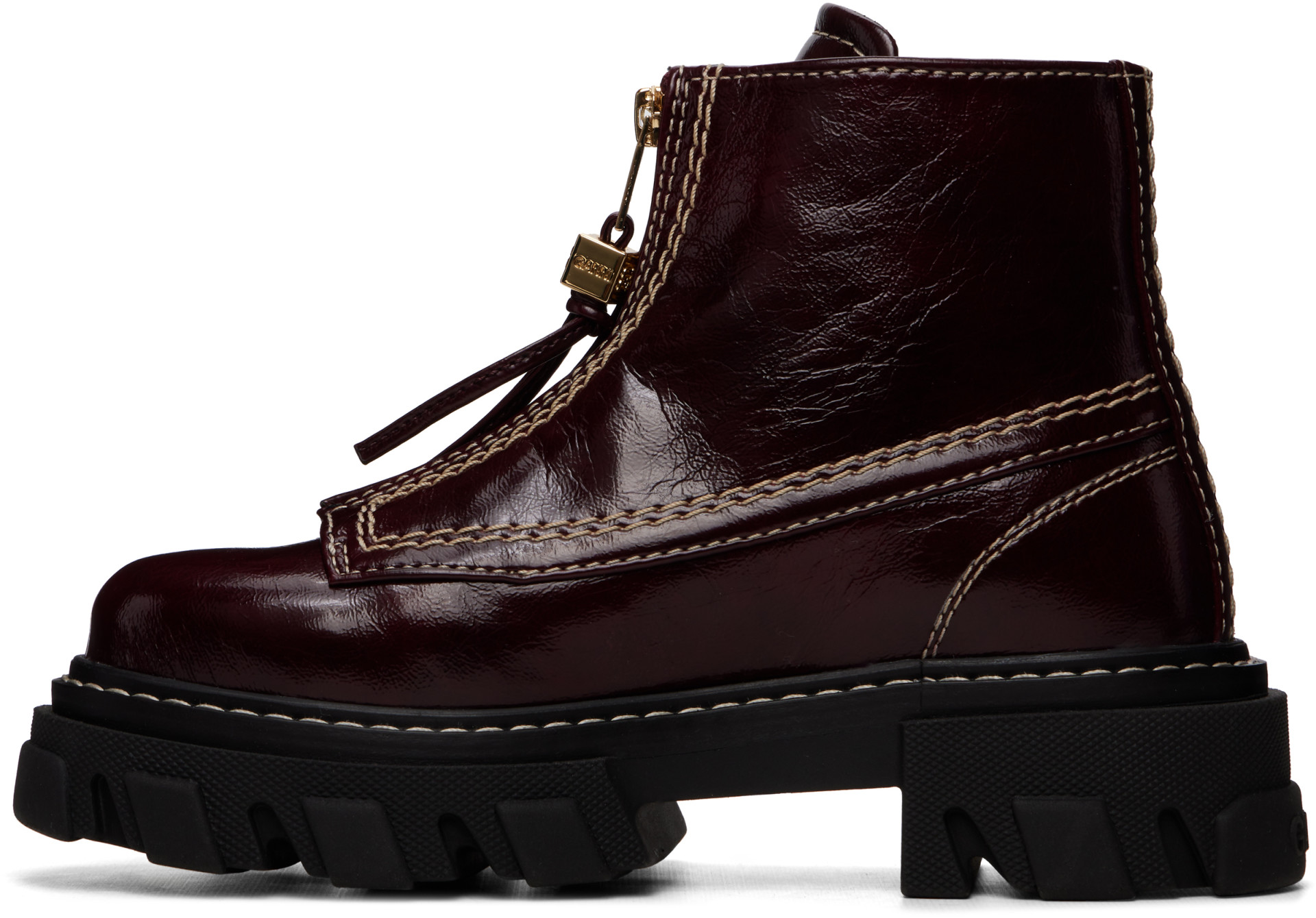 GANNI - Bottes bourgogne à crampons