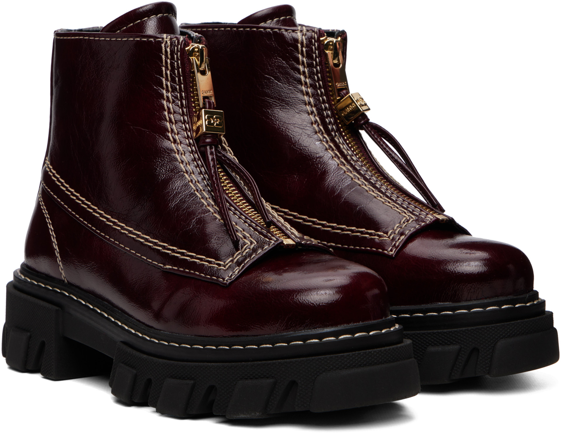GANNI - Bottes bourgogne à crampons