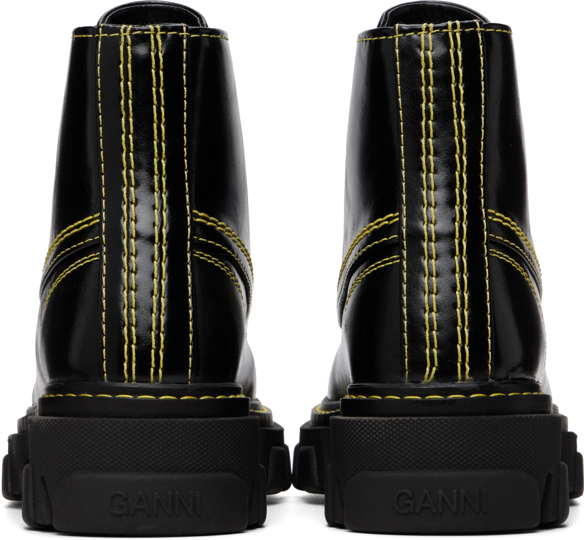 GANNI - Bottes noires à semelle crantée