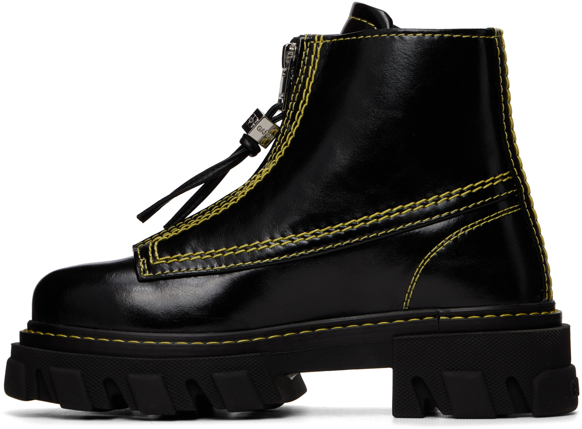 GANNI - Bottes noires à semelle crantée