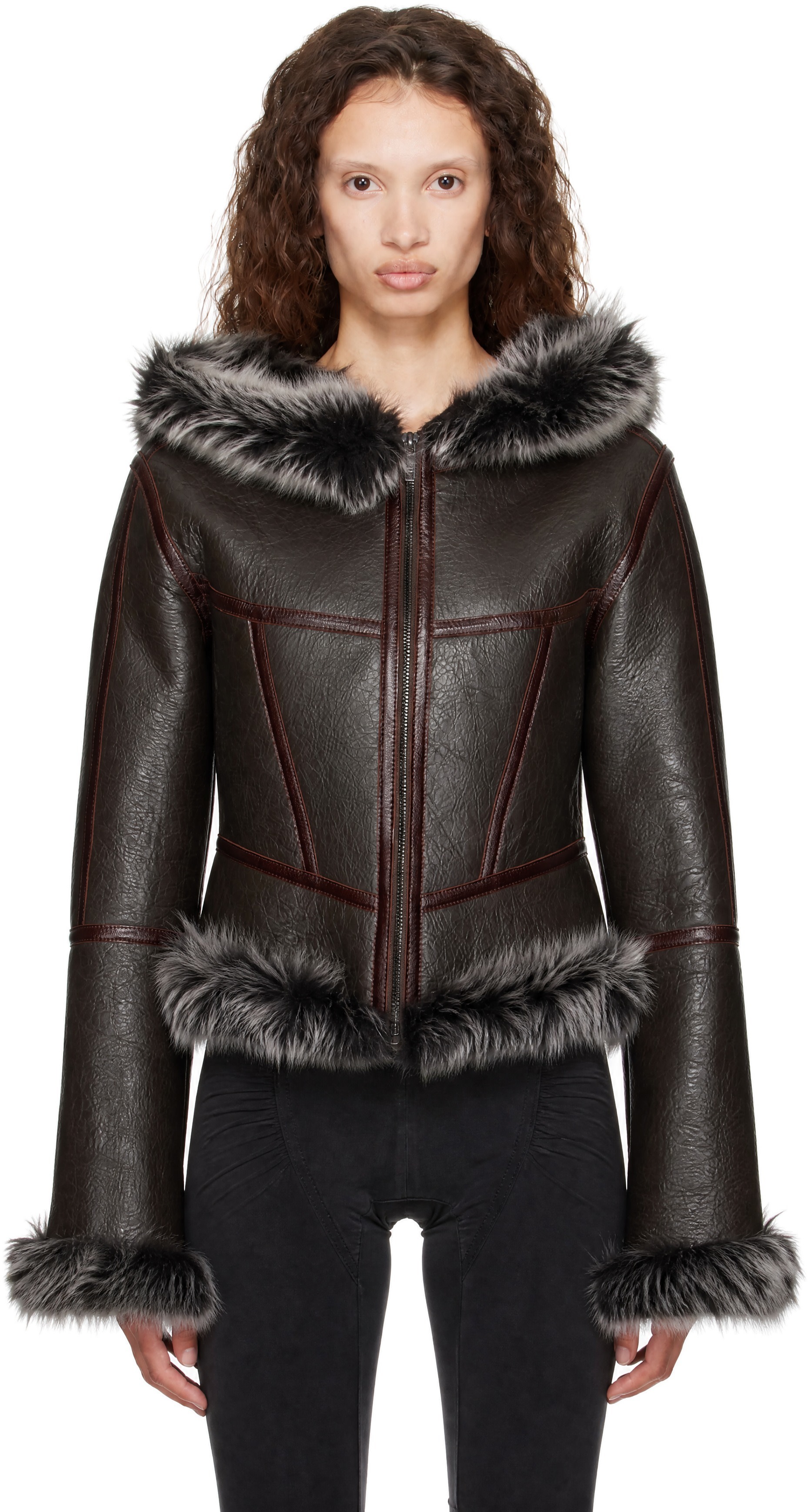 KNWLS: SSENSE Exclusive Brown Koko Leather Jacket | SSENSE