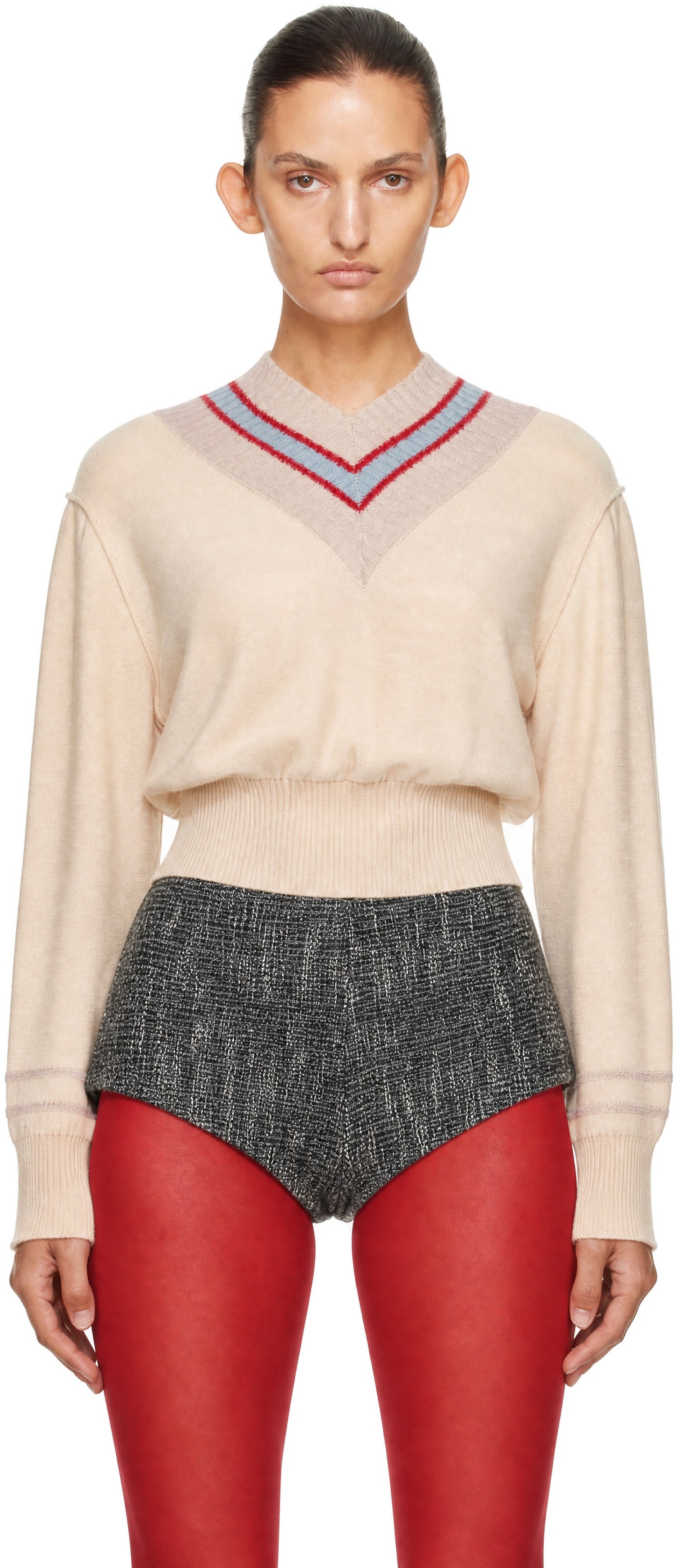 KNWLS - Pull Nora beige à col en V