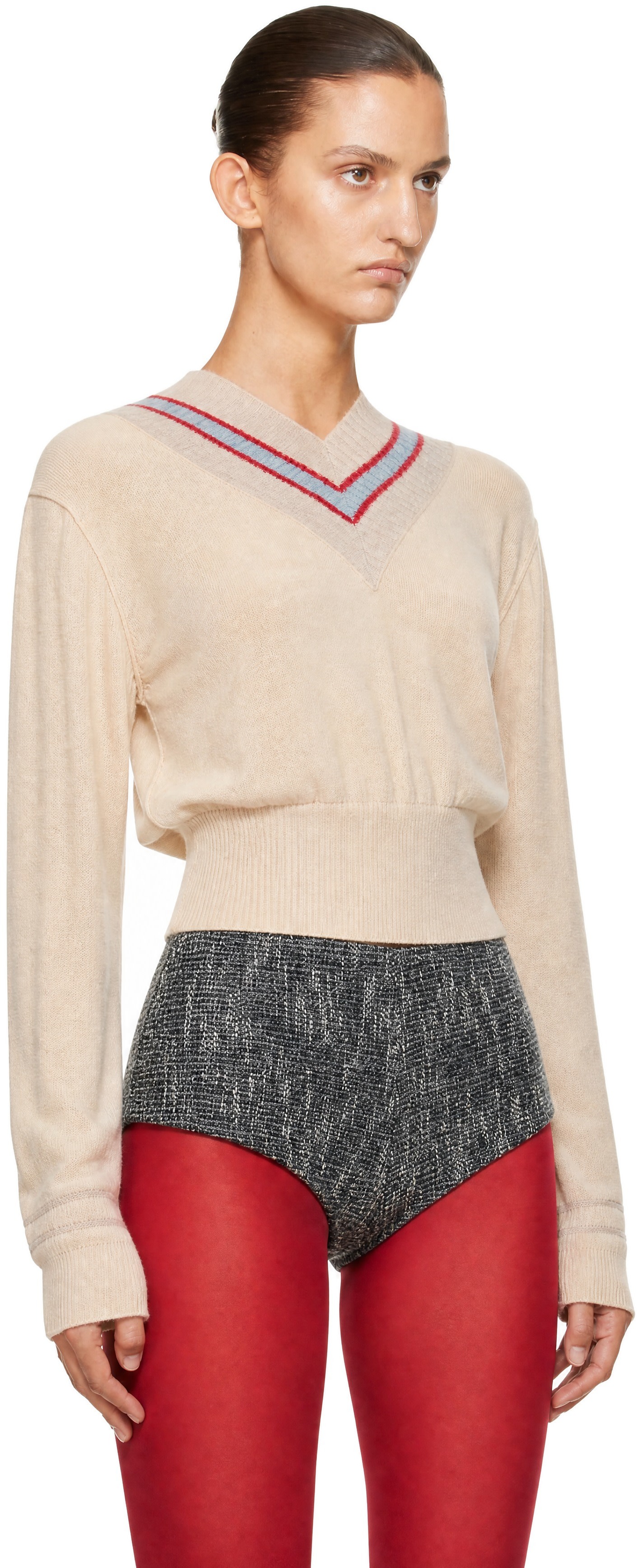 KNWLS - Pull Nora beige à col en V