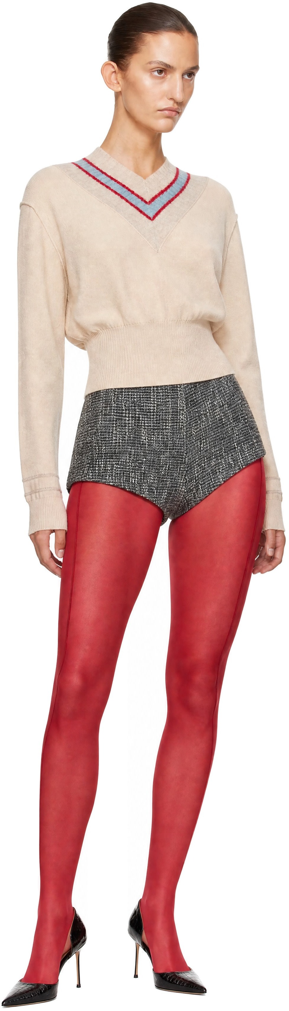 KNWLS - Pull Nora beige à col en V