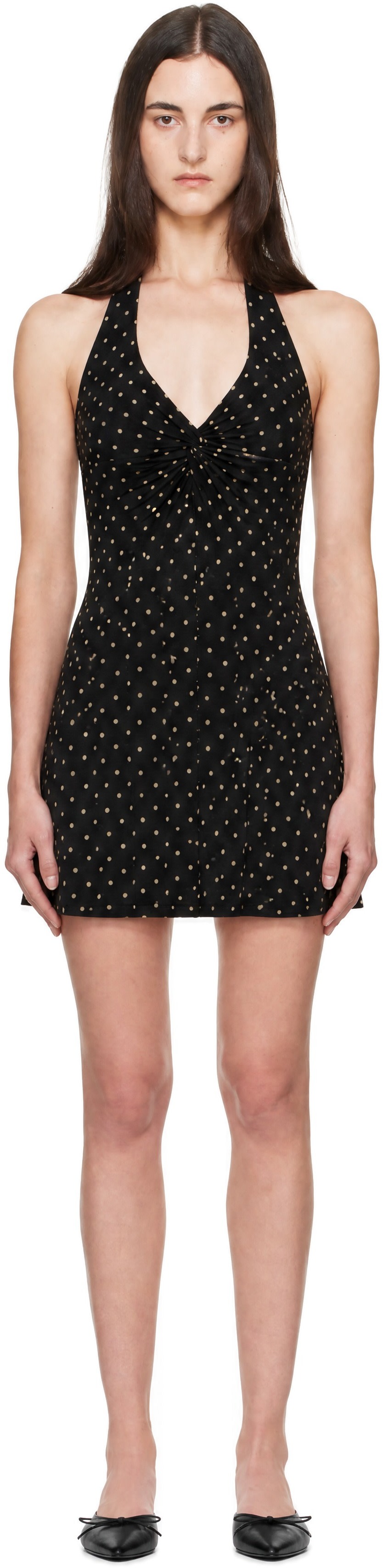 Fruity Booty - Robe midi Celine noire à pois