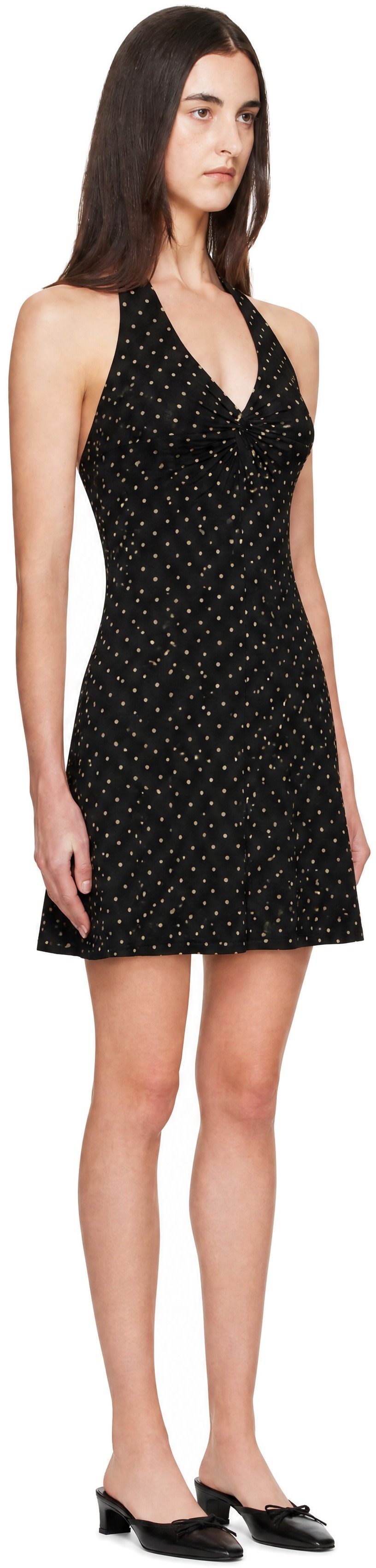 Fruity Booty - Robe midi Celine noire à pois