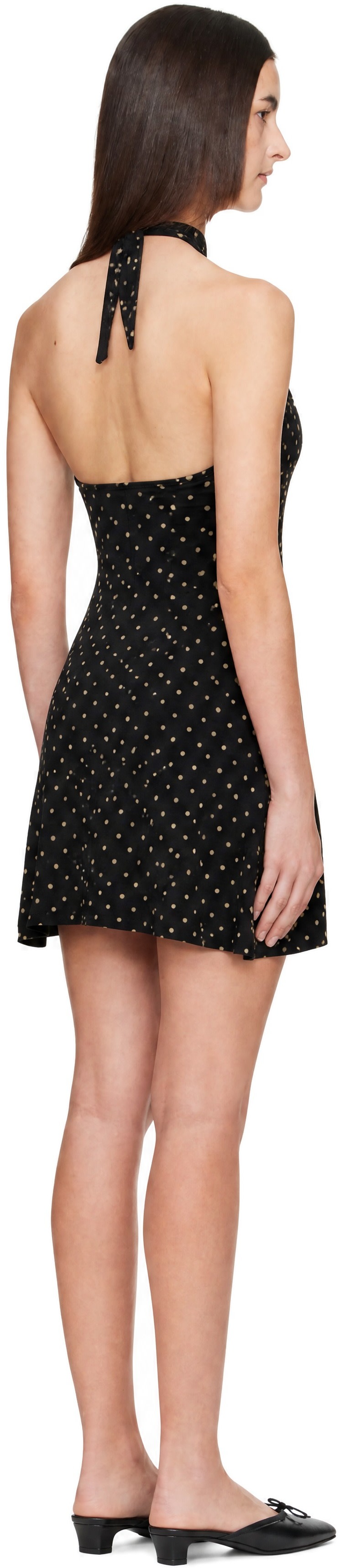 Fruity Booty - Robe midi Celine noire à pois