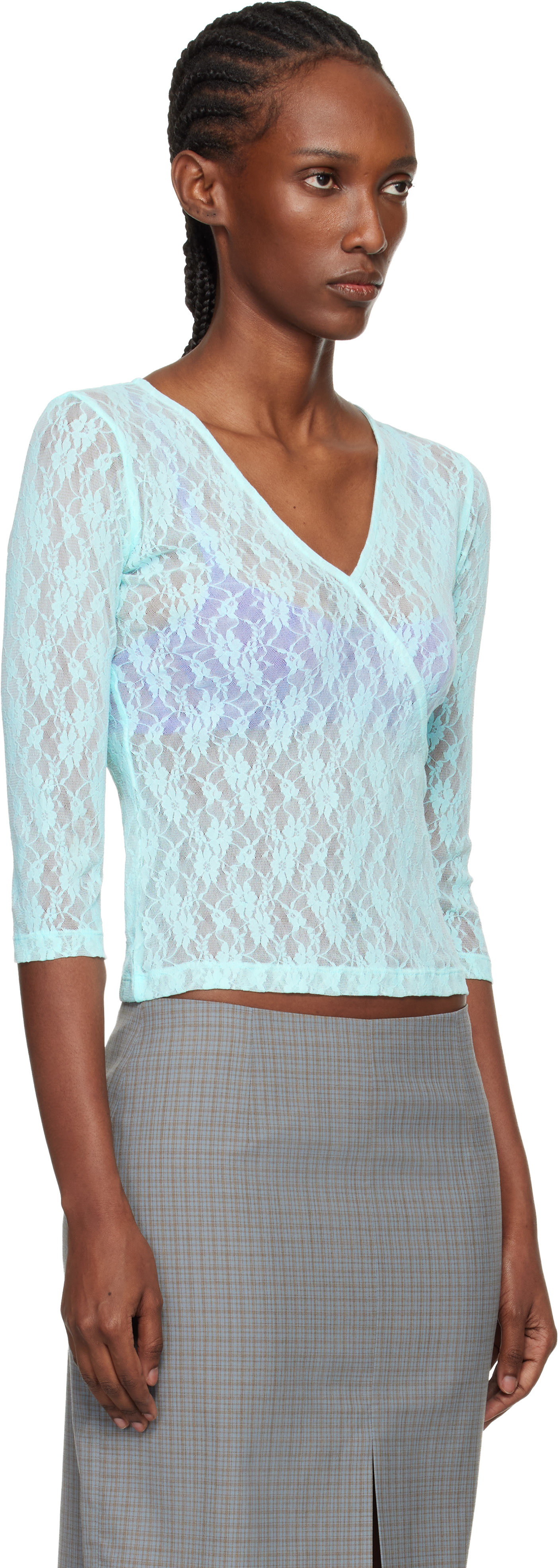 fruity booty tシャツ　レシピt Fruity Booty: Blue Lace Moss Wrap T-shirt | SSENSE Israel