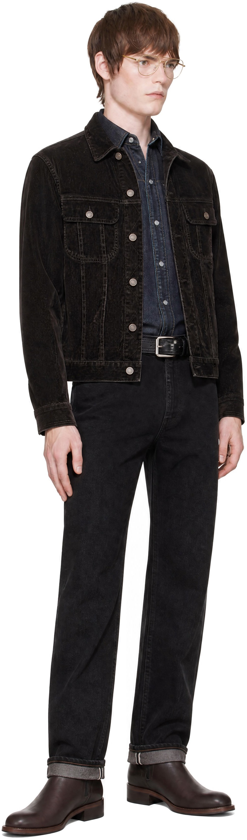 RRL - 黑色 Hand-Burnished Leather 腰带