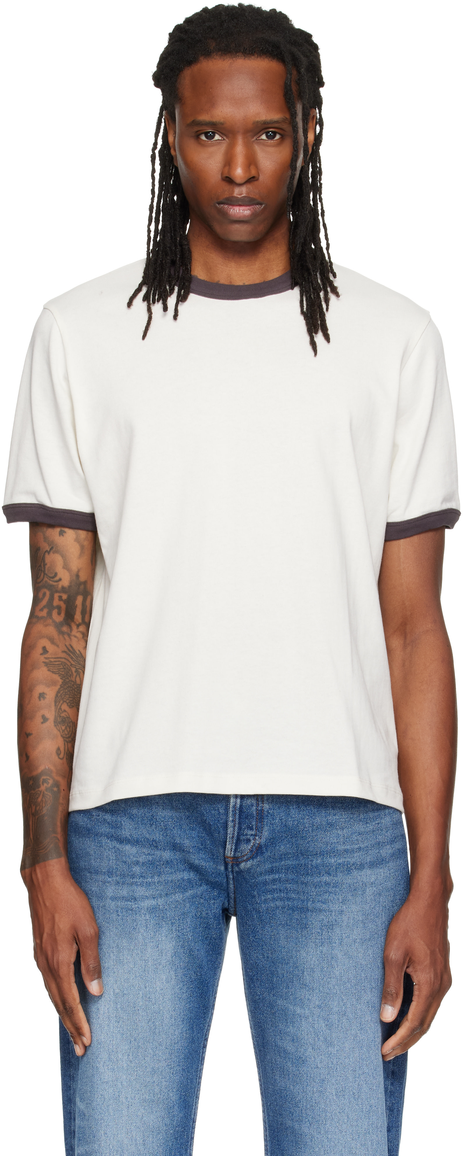 JEANERICA - Off-White Ringer T-shirt