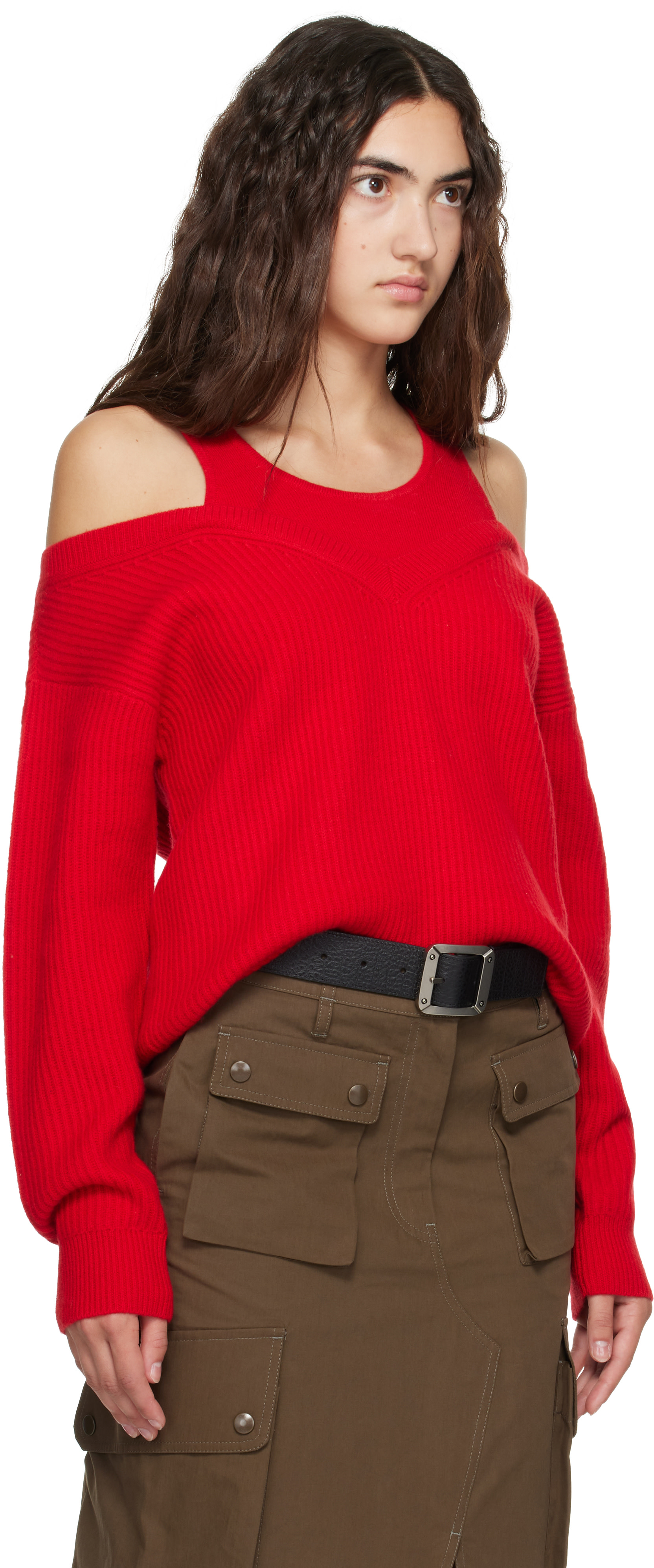 Helmut Lang - Pull étagé rouge