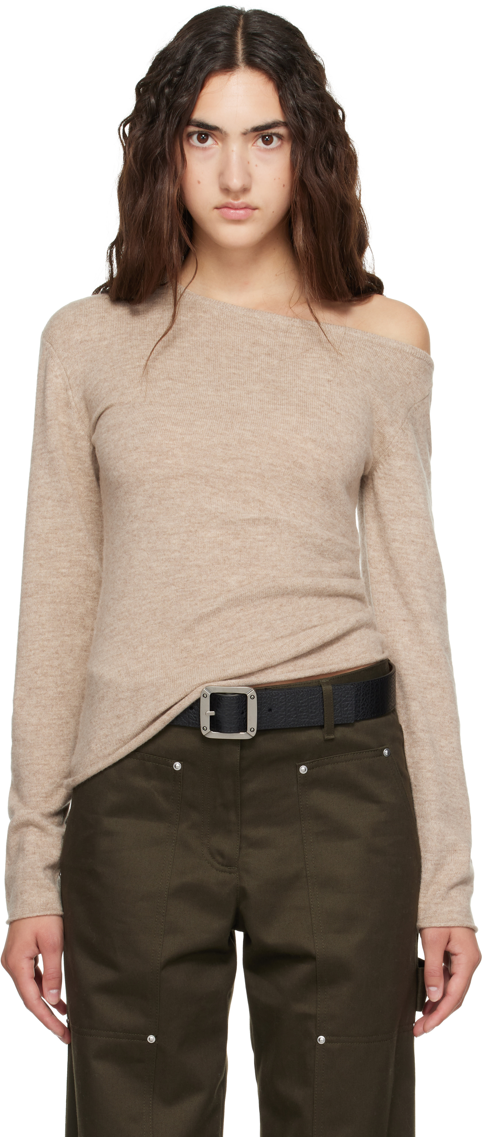 Helmut Lang - Pull asymétrique taupe