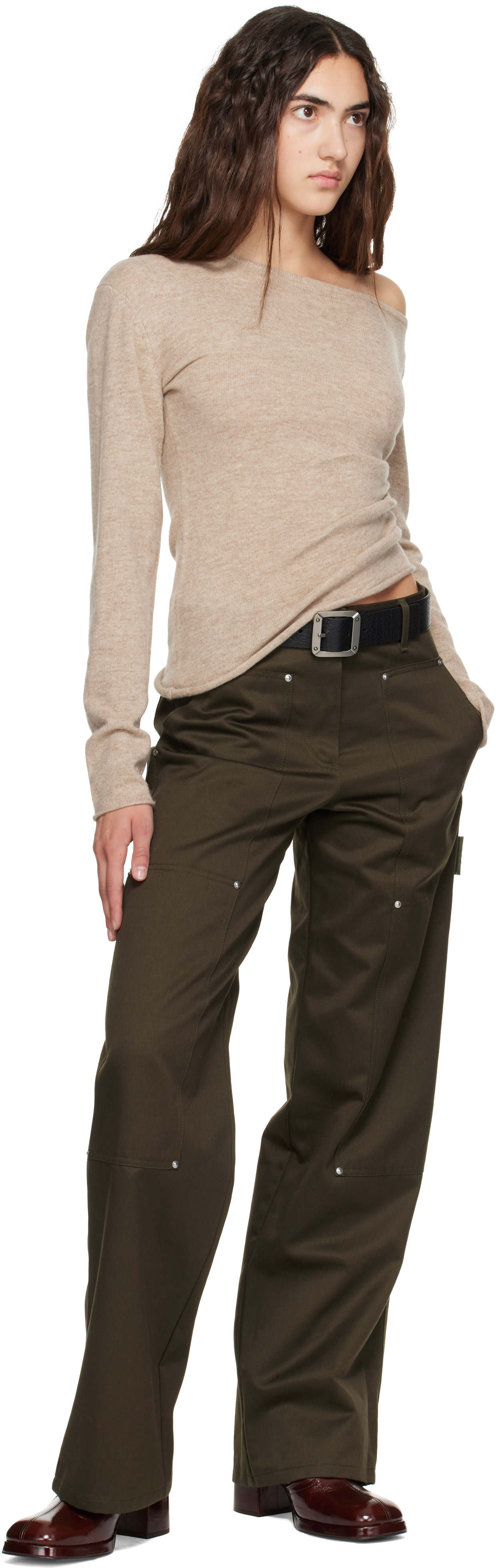 Helmut Lang - Pull asymétrique taupe