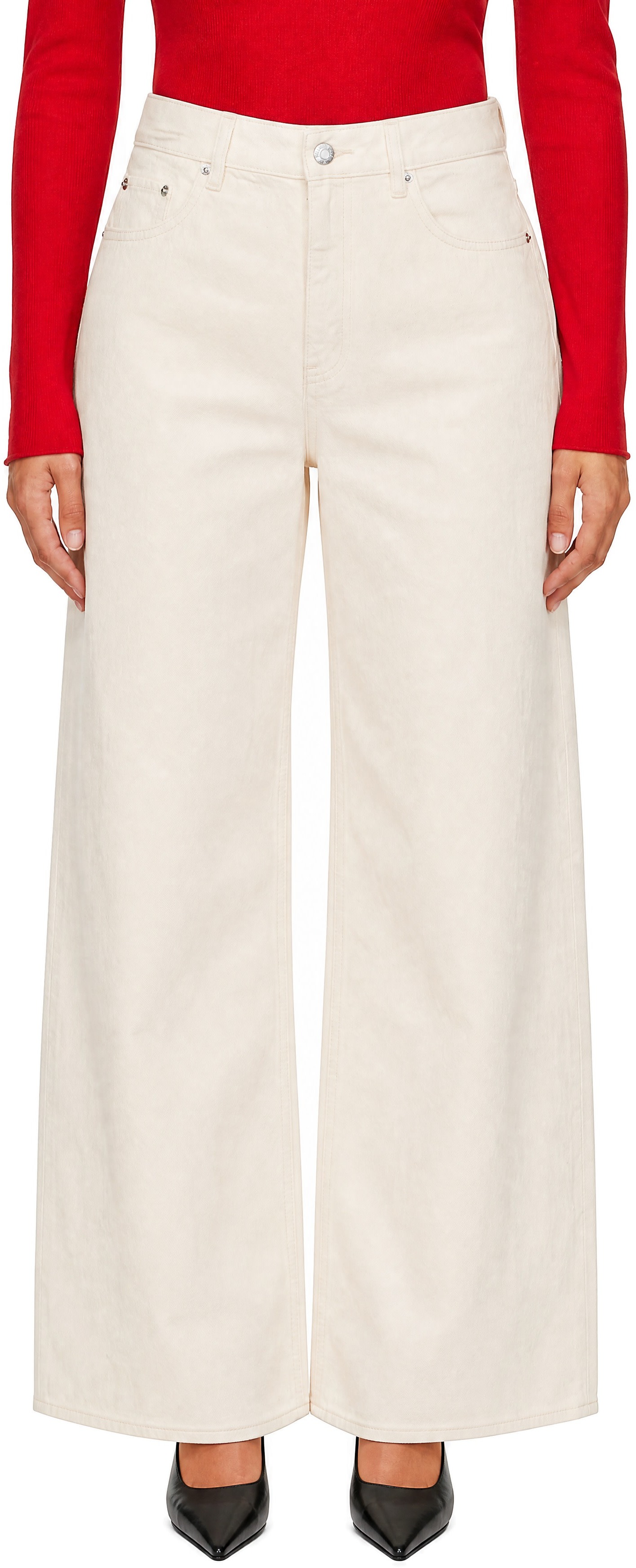 Helmut Lang - Off-White Saddle Jeans