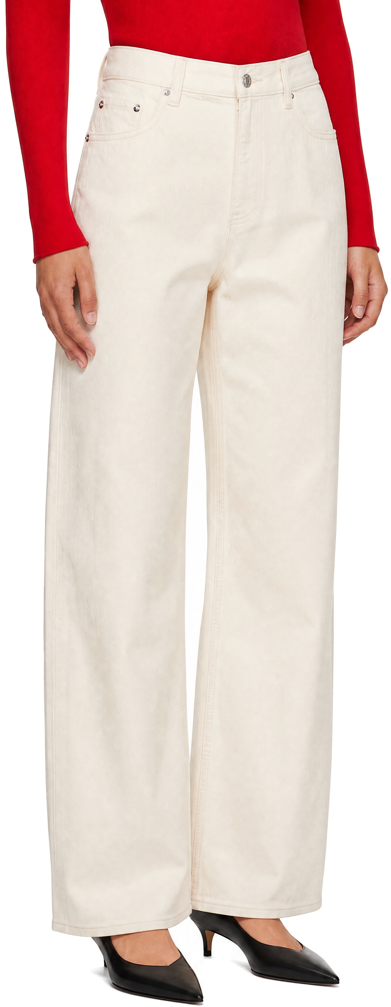 Helmut Lang - Jean Saddle blanc cassé