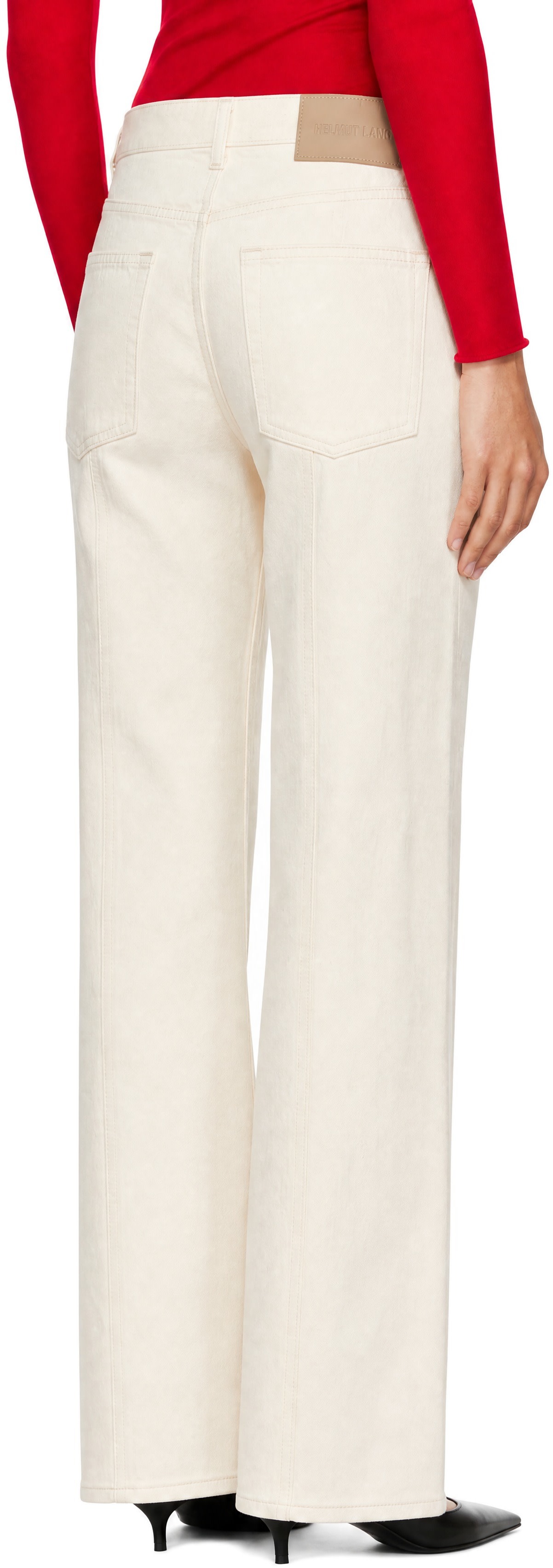 Helmut Lang - Jean Saddle blanc cassé