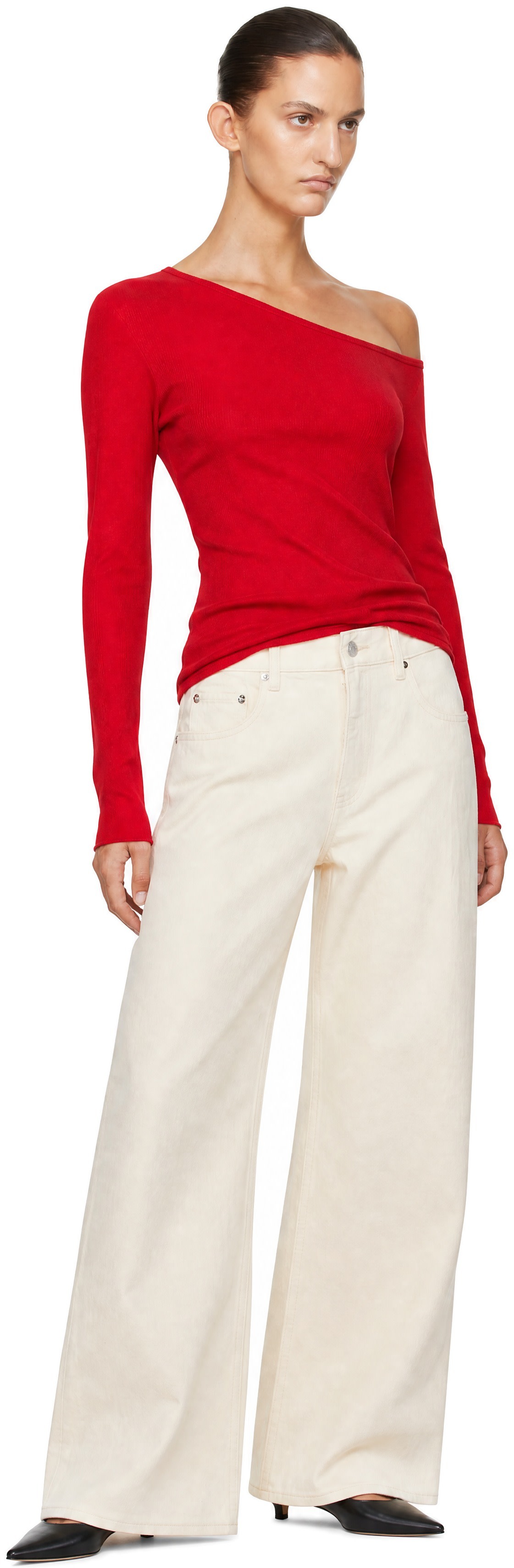 Helmut Lang - Jean Saddle blanc cassé