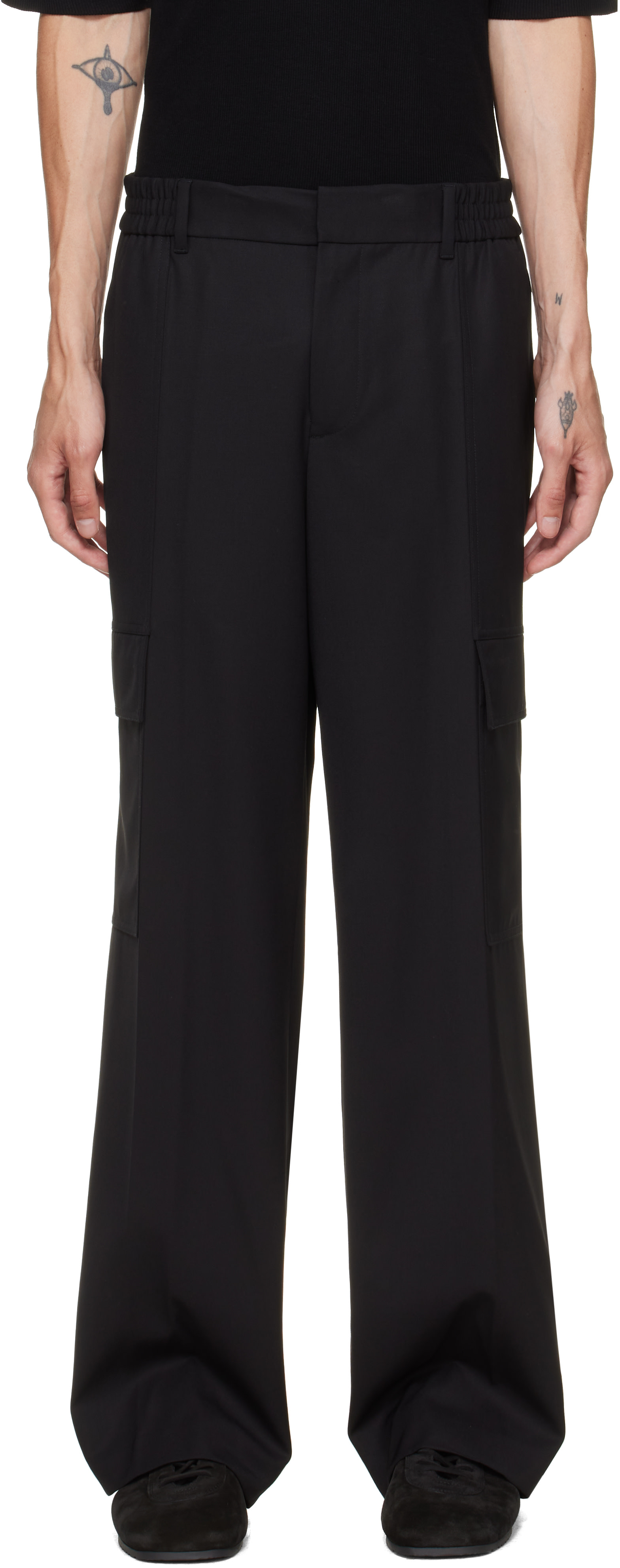 Helmut Lang - Black Wool Utility Trousers