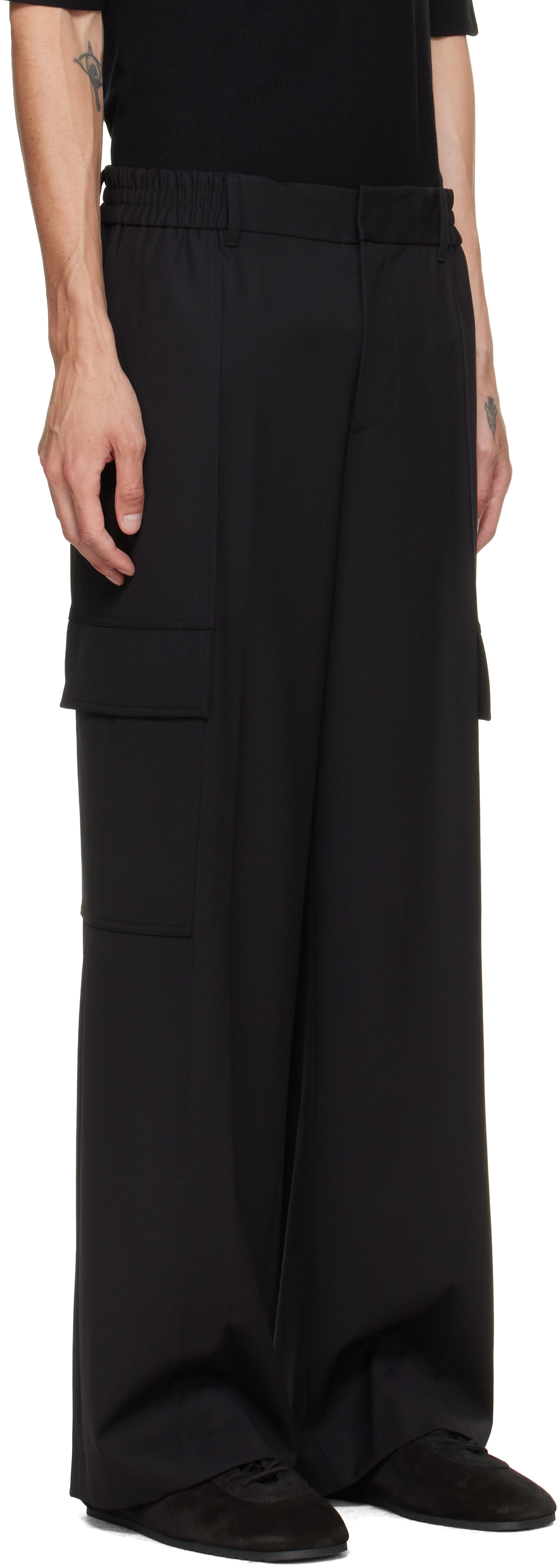 Helmut Lang - Black Wool Utility Trousers