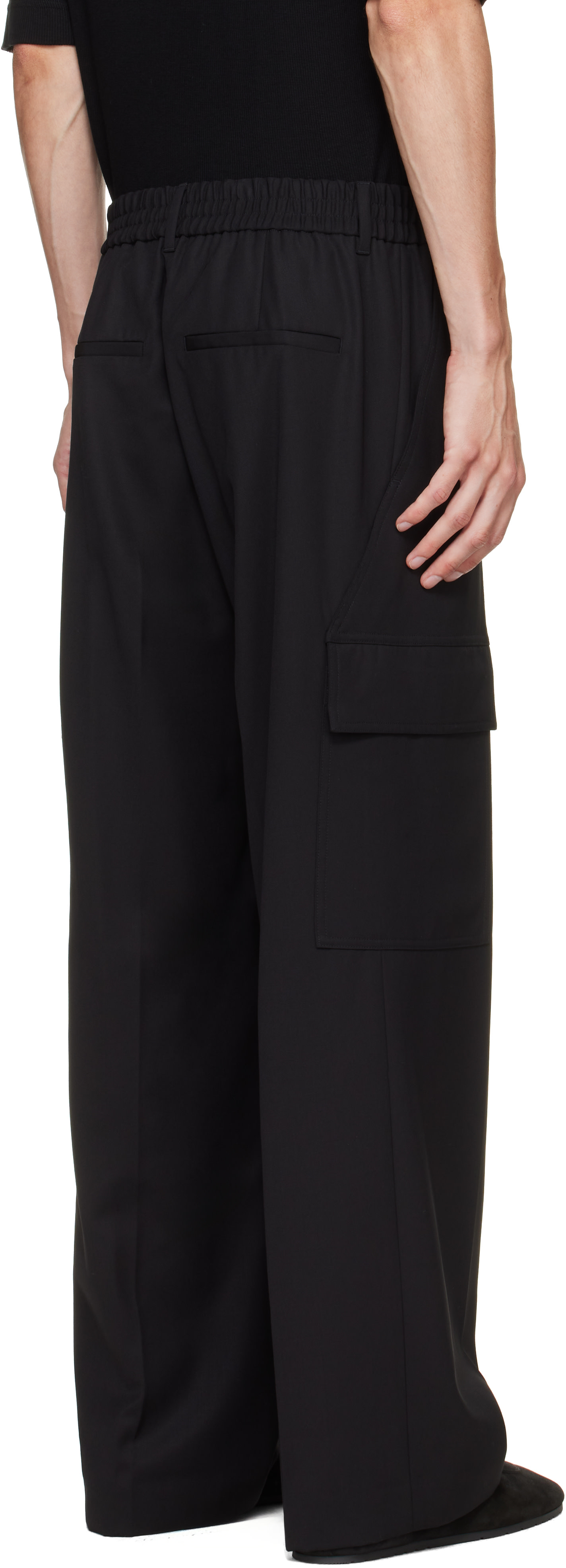 Helmut Lang - Black Wool Utility Trousers