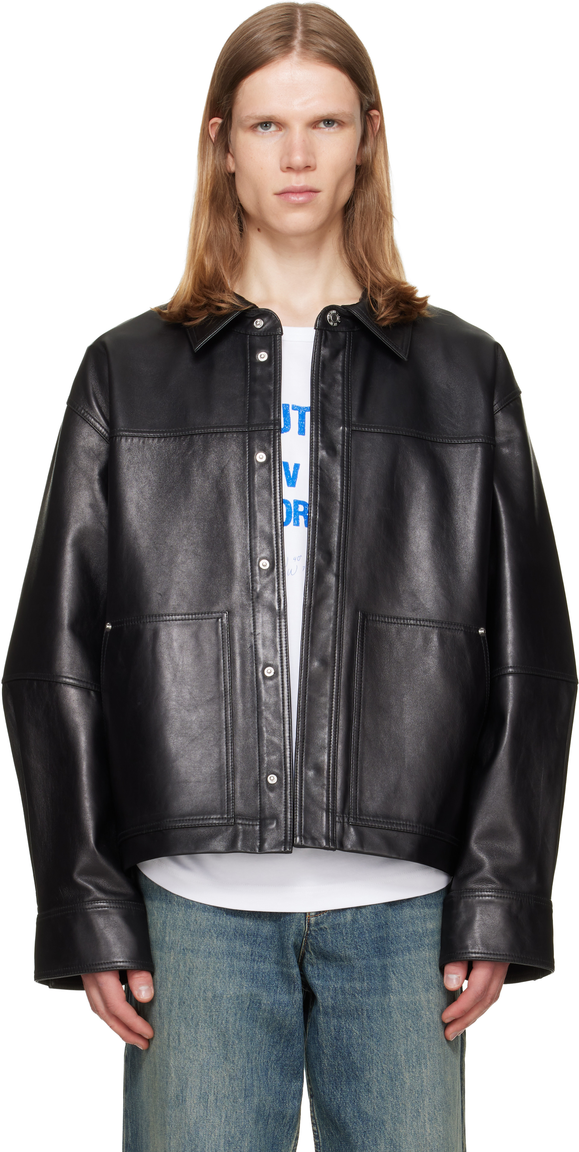 Helmut Lang - Black Bonded Leather Jacket