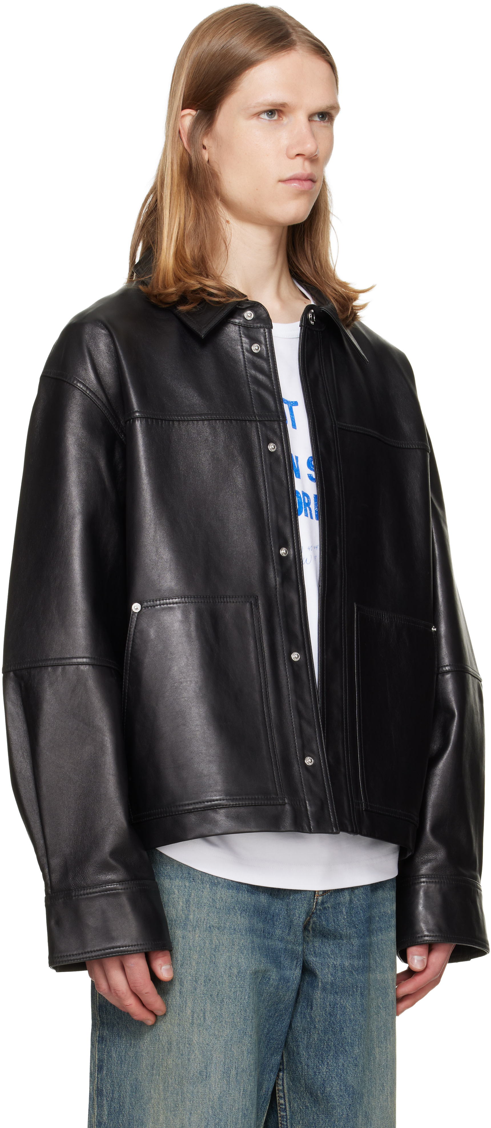 Helmut Lang - Black Bonded Leather Jacket