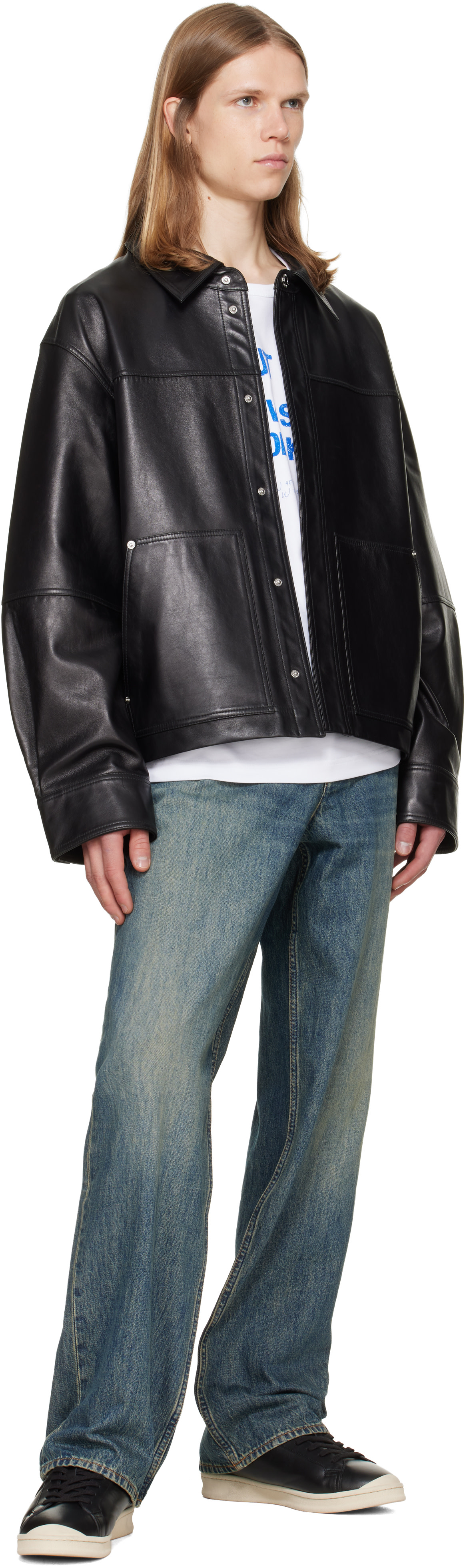 Helmut Lang - Black Bonded Leather Jacket