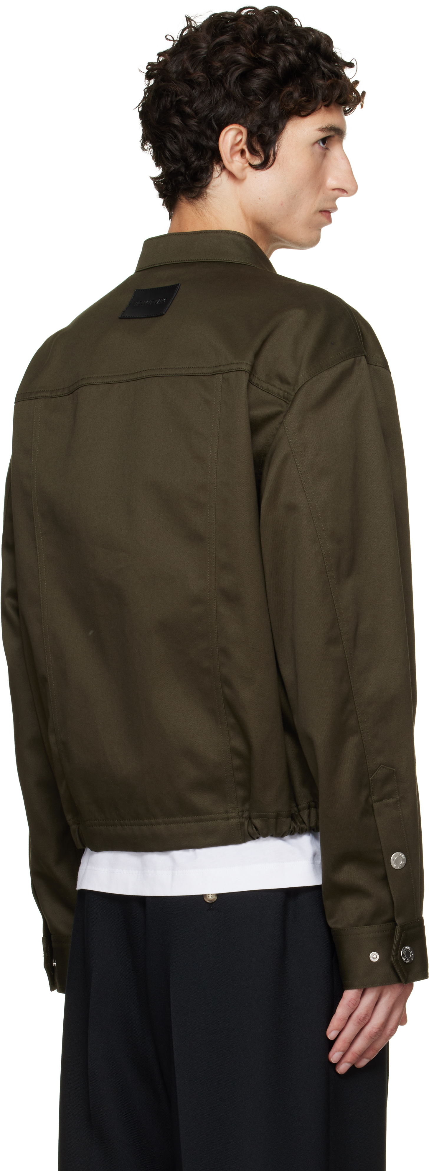Helmut Lang - Green Moto Trucker Jacket