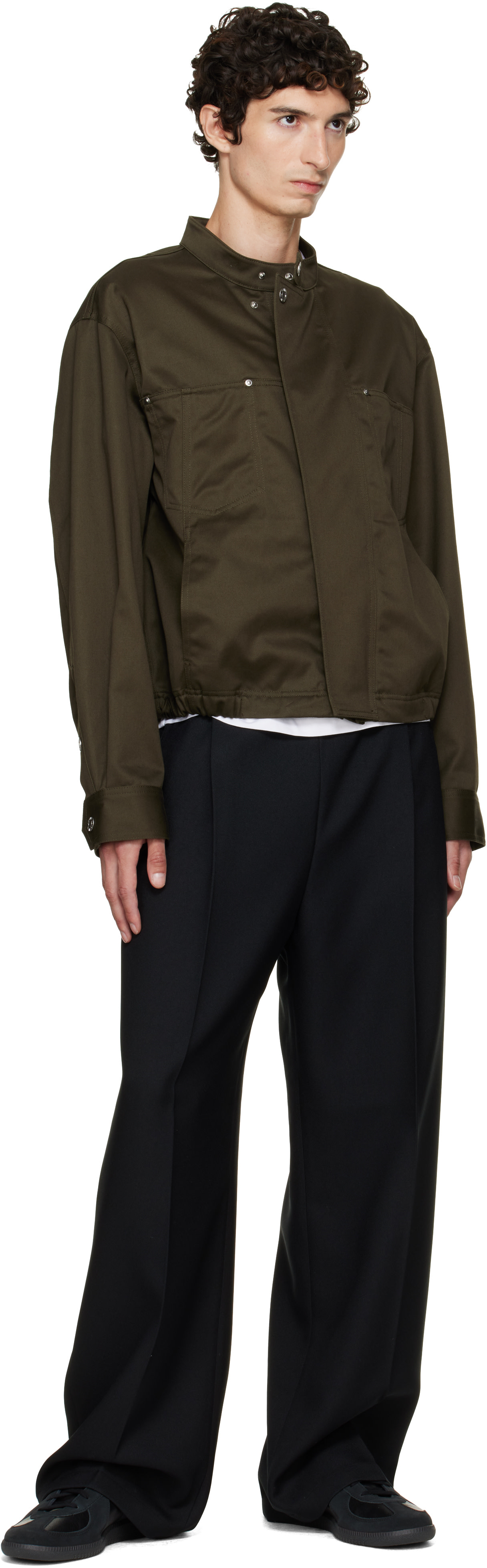 Helmut Lang - Green Moto Trucker Jacket