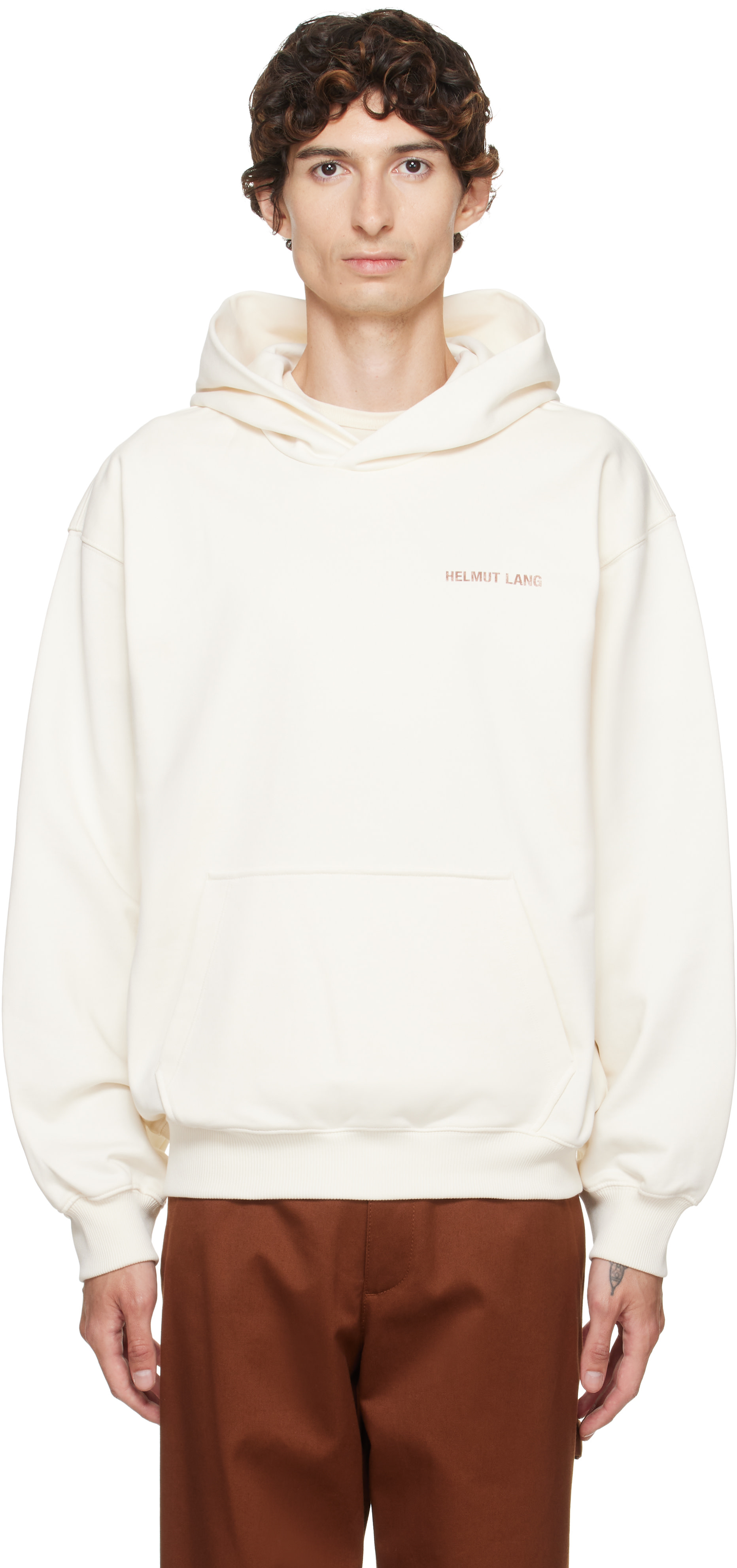 Helmut Lang - Off-White Logo Hoodie