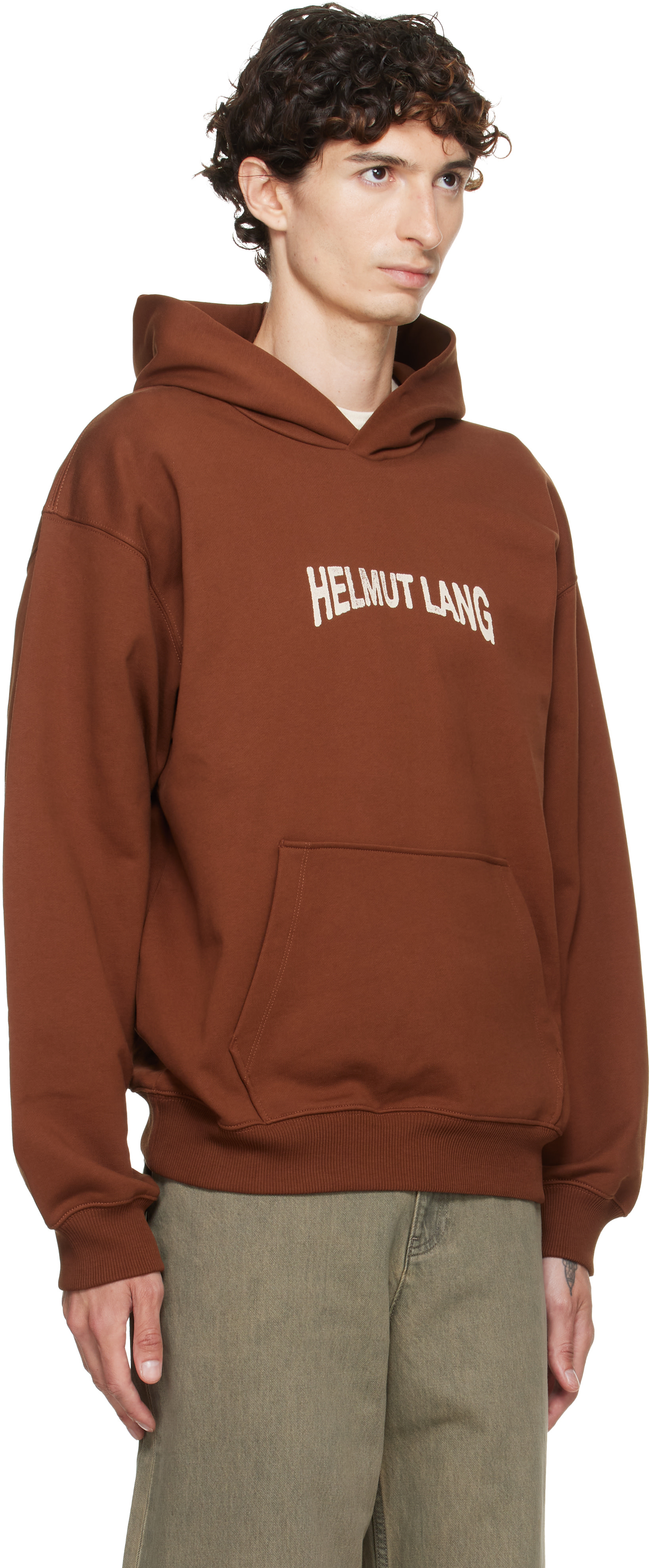 Helmut Lang: ブラウン Ticket Logo フーディ | SSENSE 日本