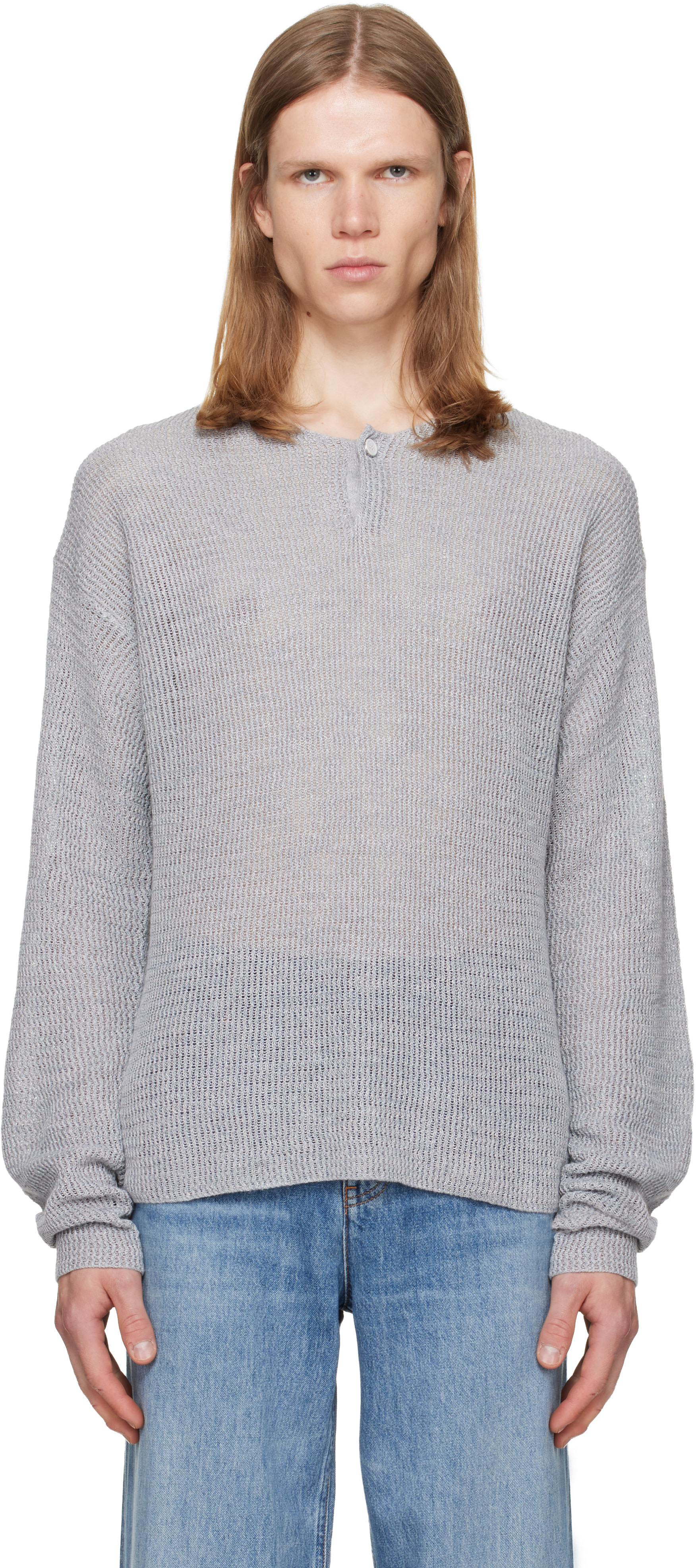 Helmut Lang - Gray Textured Henley