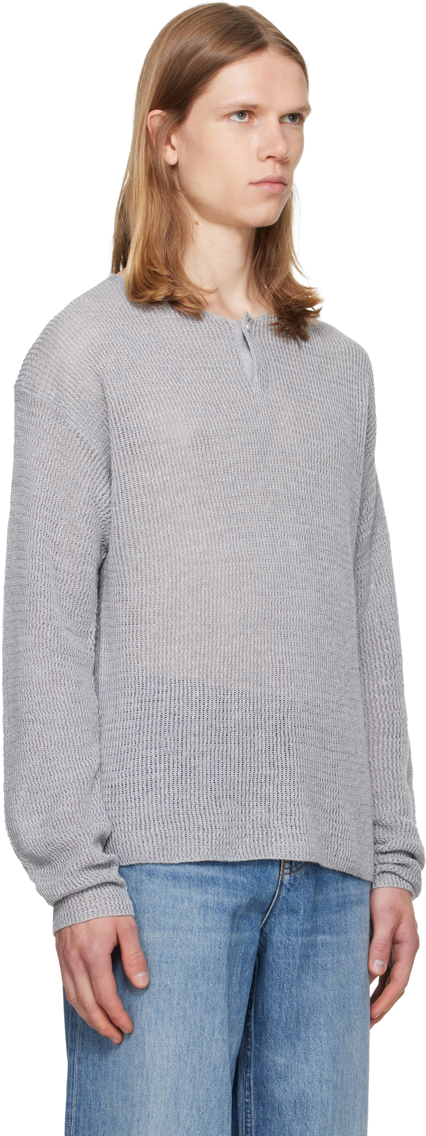 Helmut Lang - Gray Textured Henley