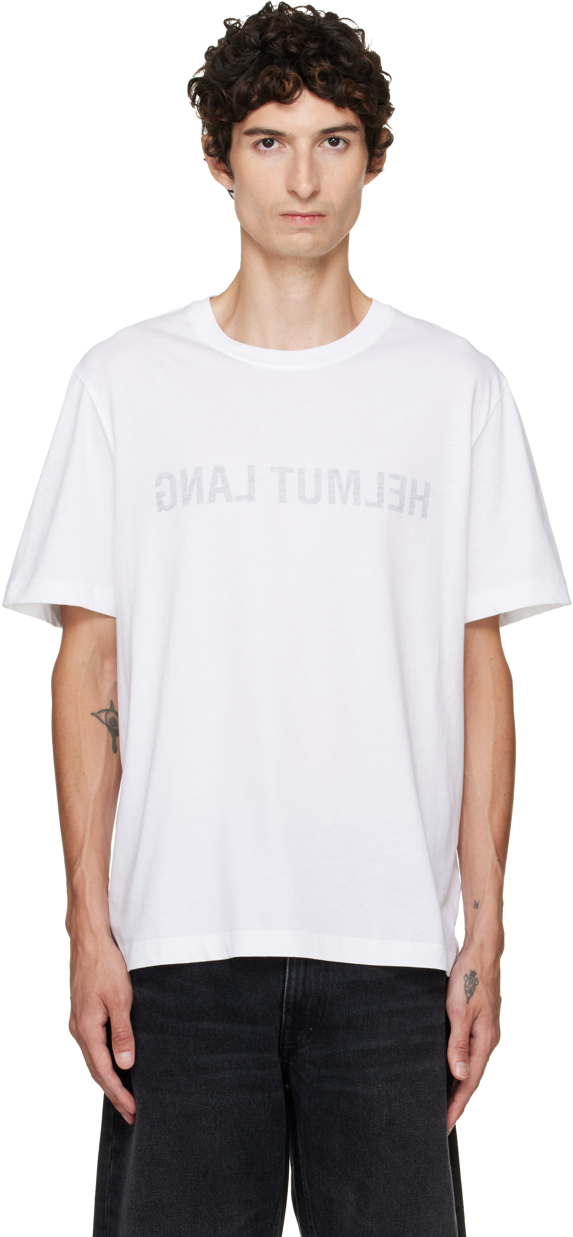 Helmut Lang - White Reverse Logo T-shirt