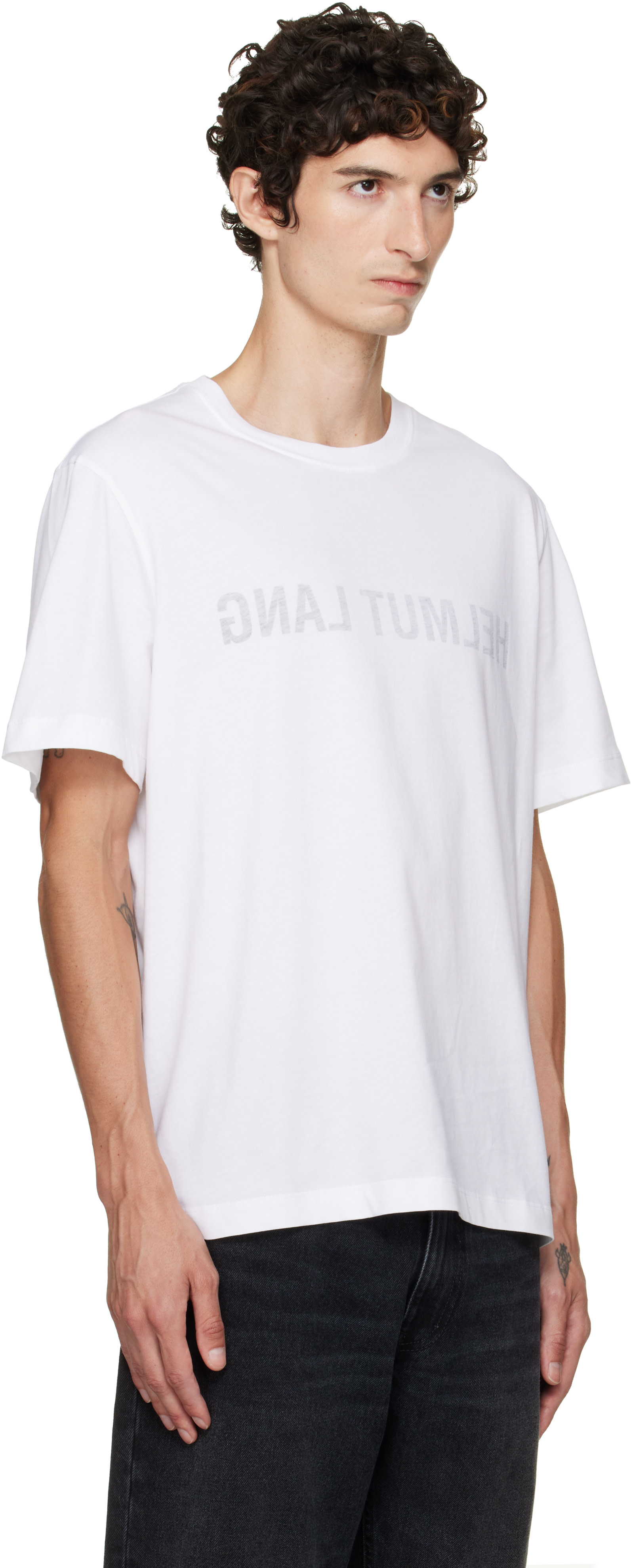 Helmut Lang - White Reverse Logo T-shirt
