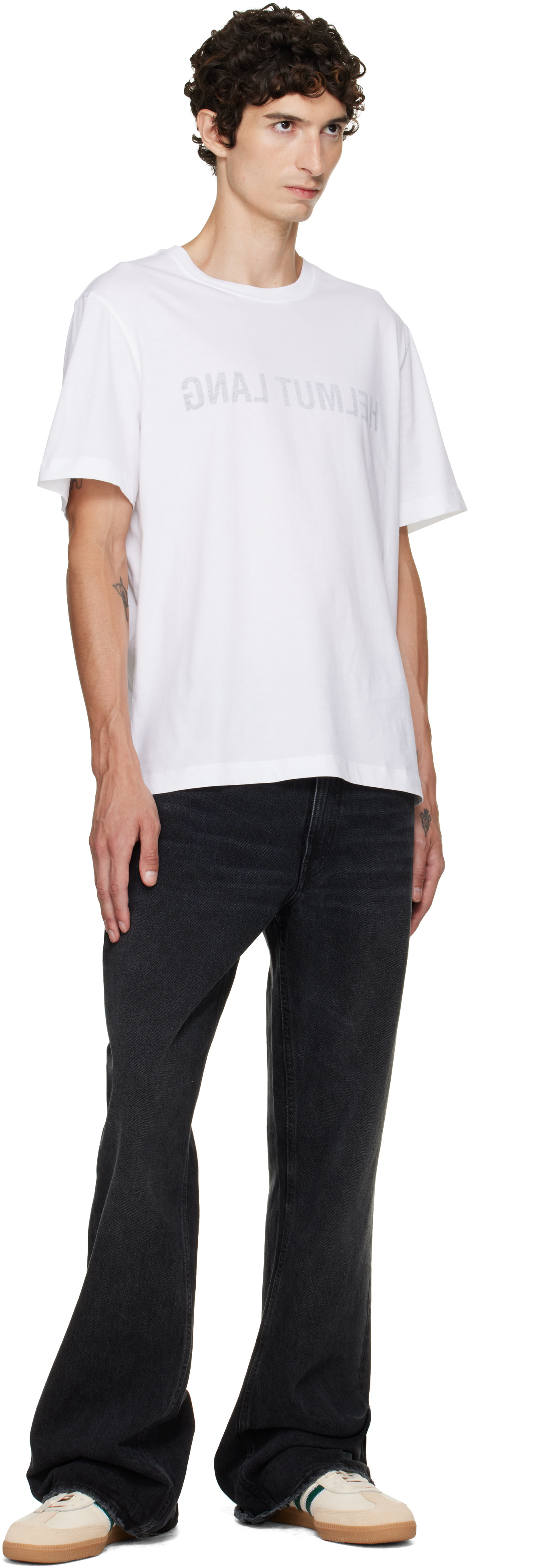 Helmut Lang - White Reverse Logo T-shirt