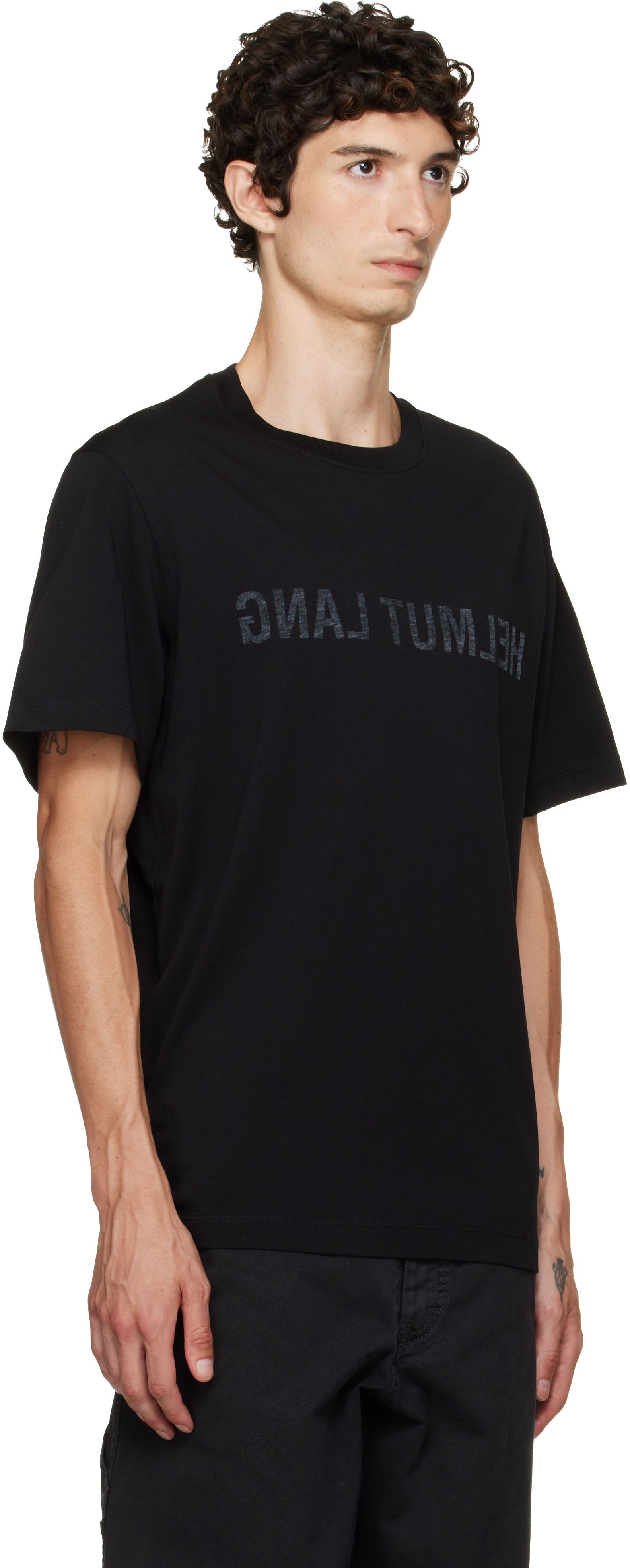 Helmut Lang - Black Reverse Logo T-shirt