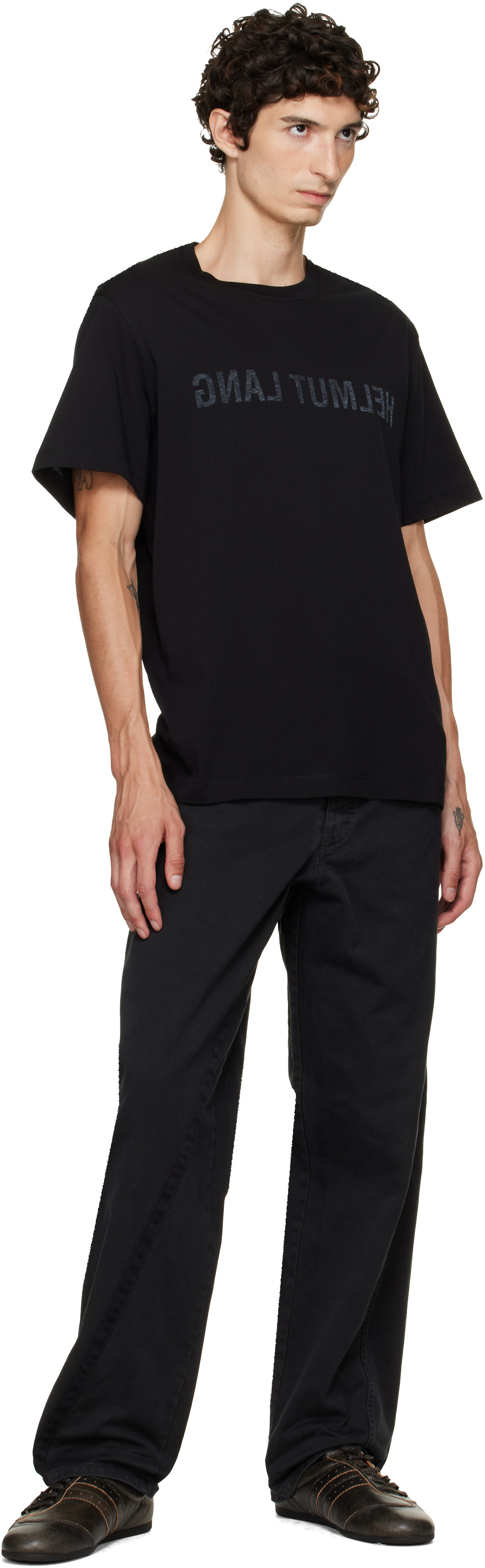 Helmut Lang - Black Reverse Logo T-shirt