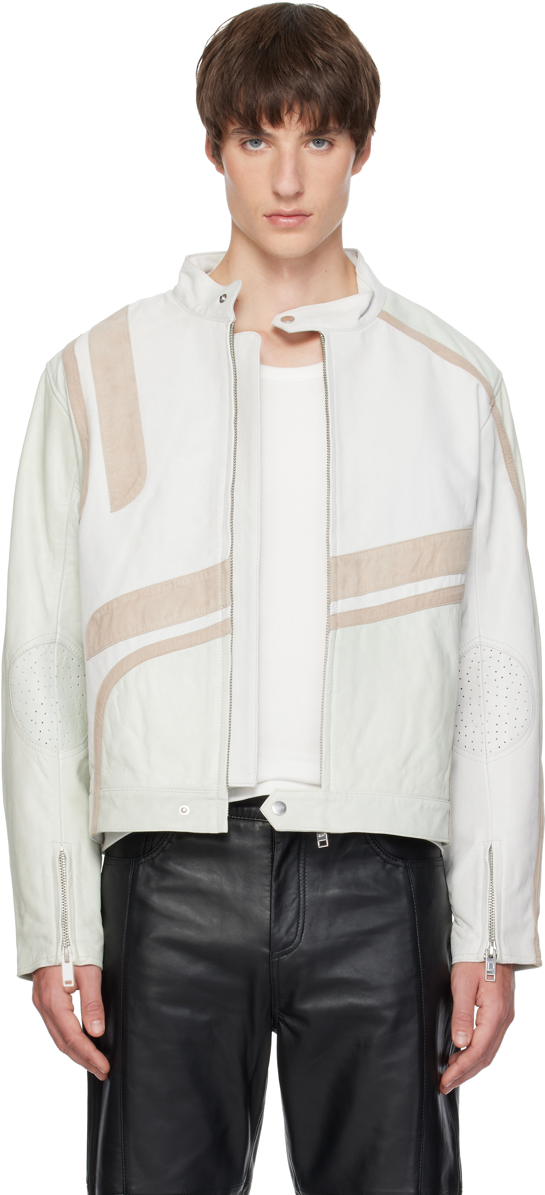 Deadwood - Off-White Hiro Leather Moto Jacket