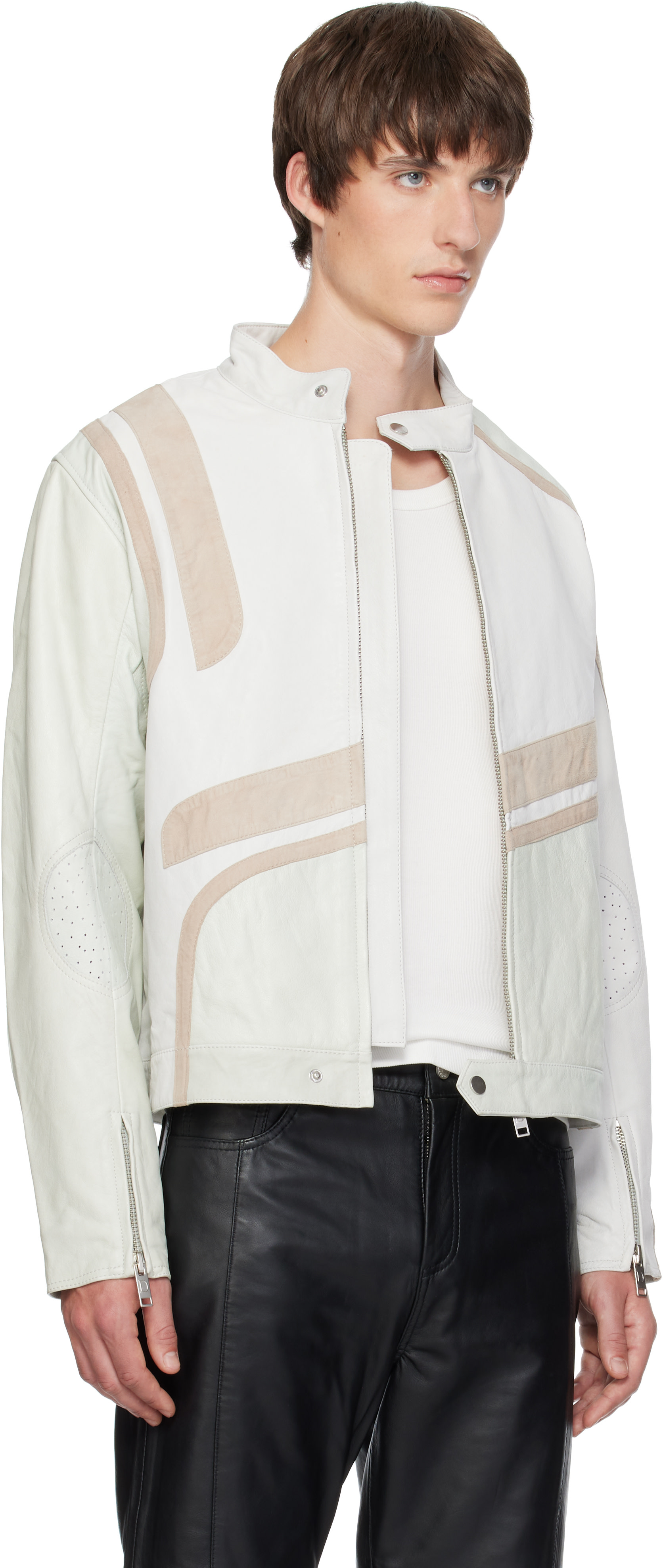 Deadwood - Off-White Hiro Leather Moto Jacket