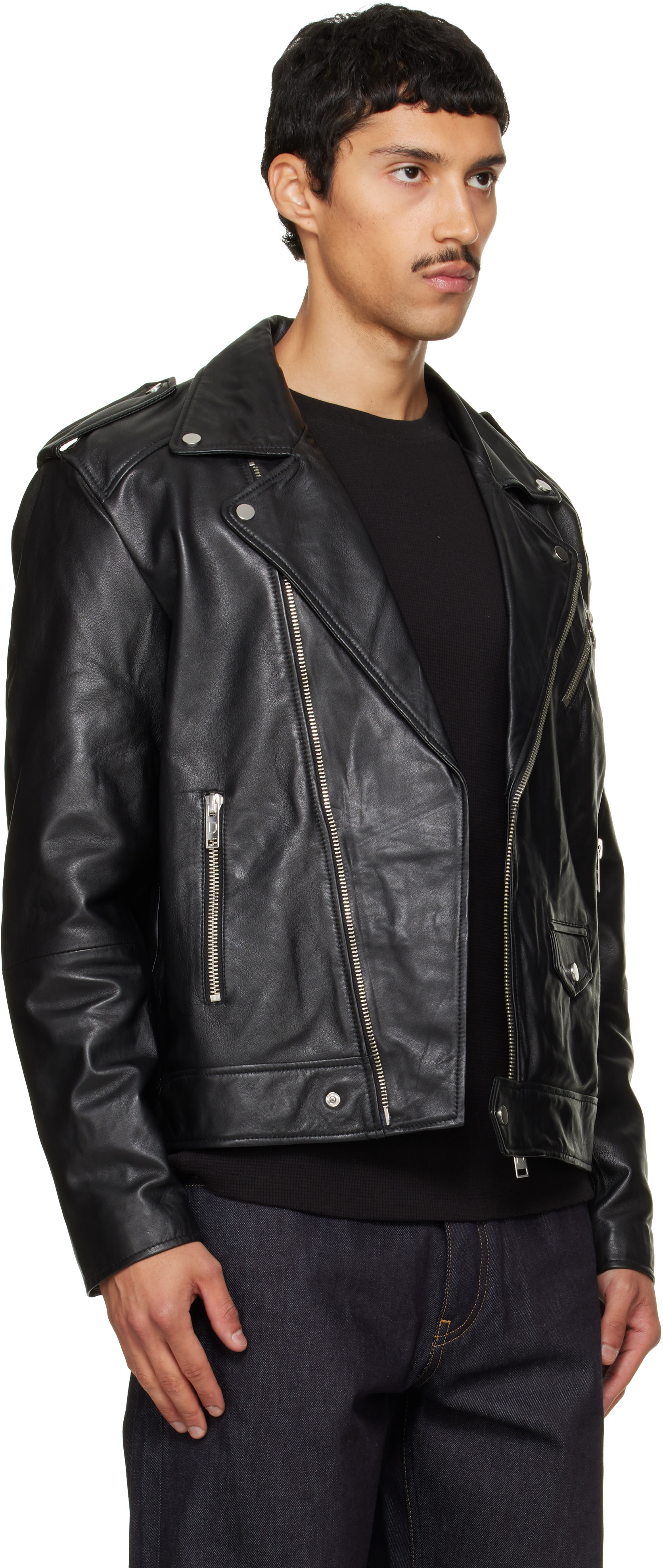 Deadwood - Black River Leather Biker Jacket