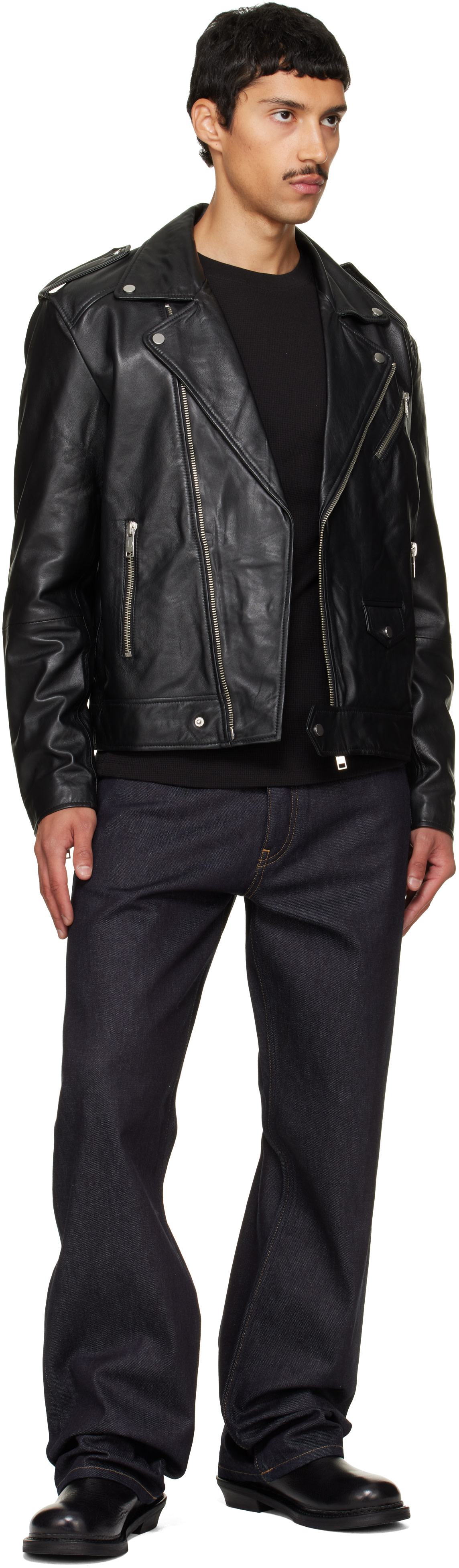 Deadwood - Black River Leather Biker Jacket