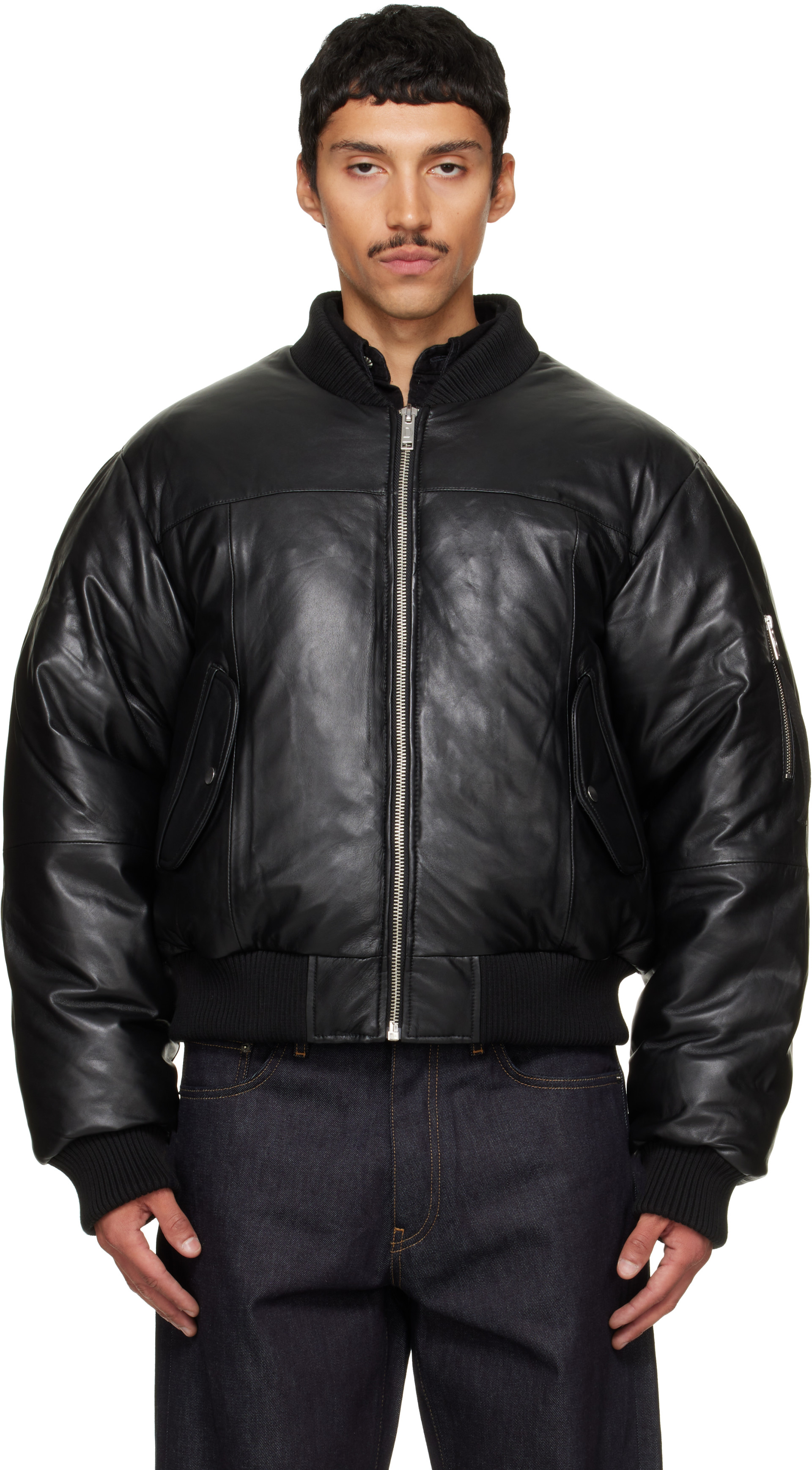 Deadwood - Black Bofinger Oversized Padded Leather Jacket